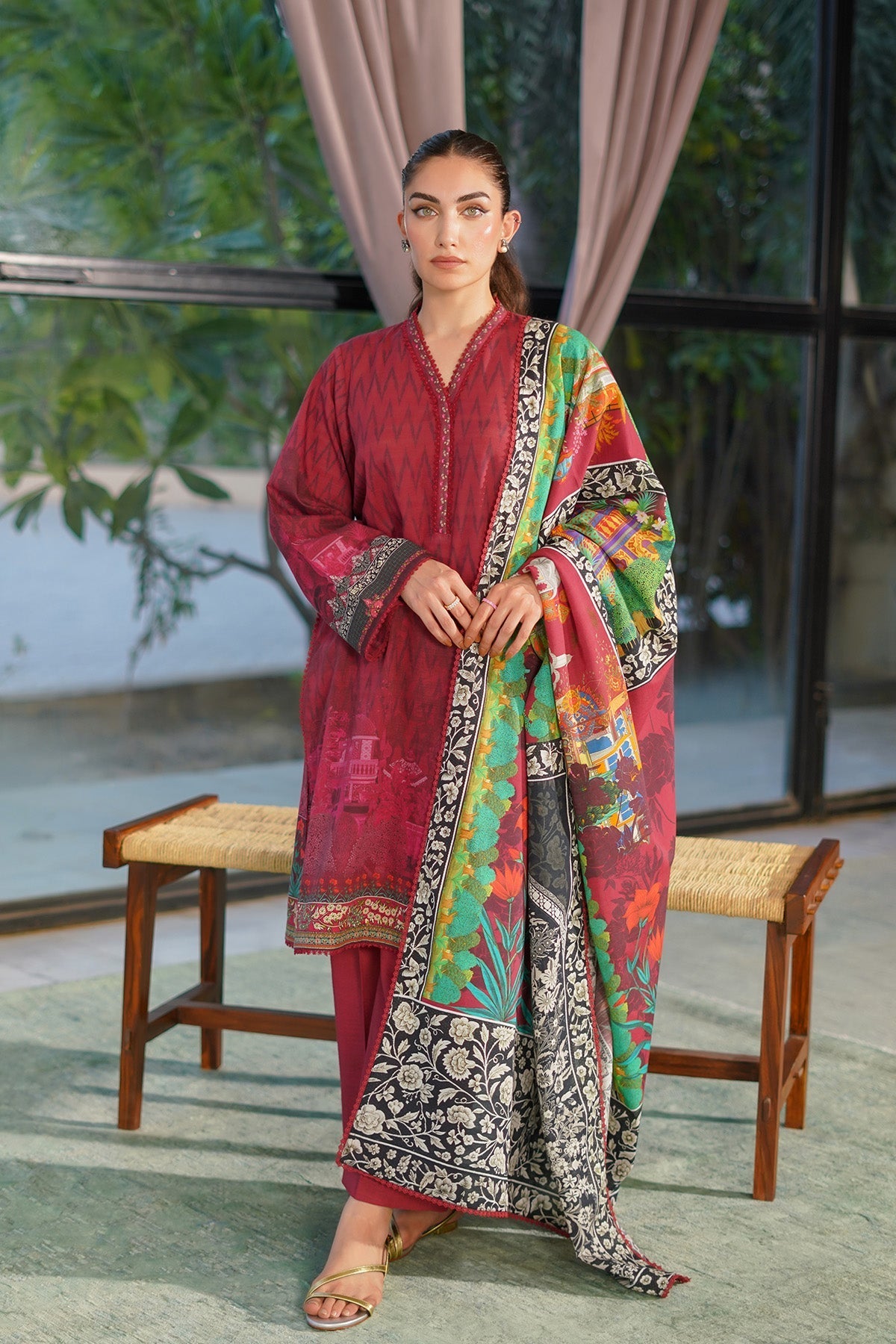 Sahar | Autumn Winter 2024 | Crimson Petal by Sahar - Designer Dress - Type: Ladies Clothes - Available at Sana Yasir - 100% Original