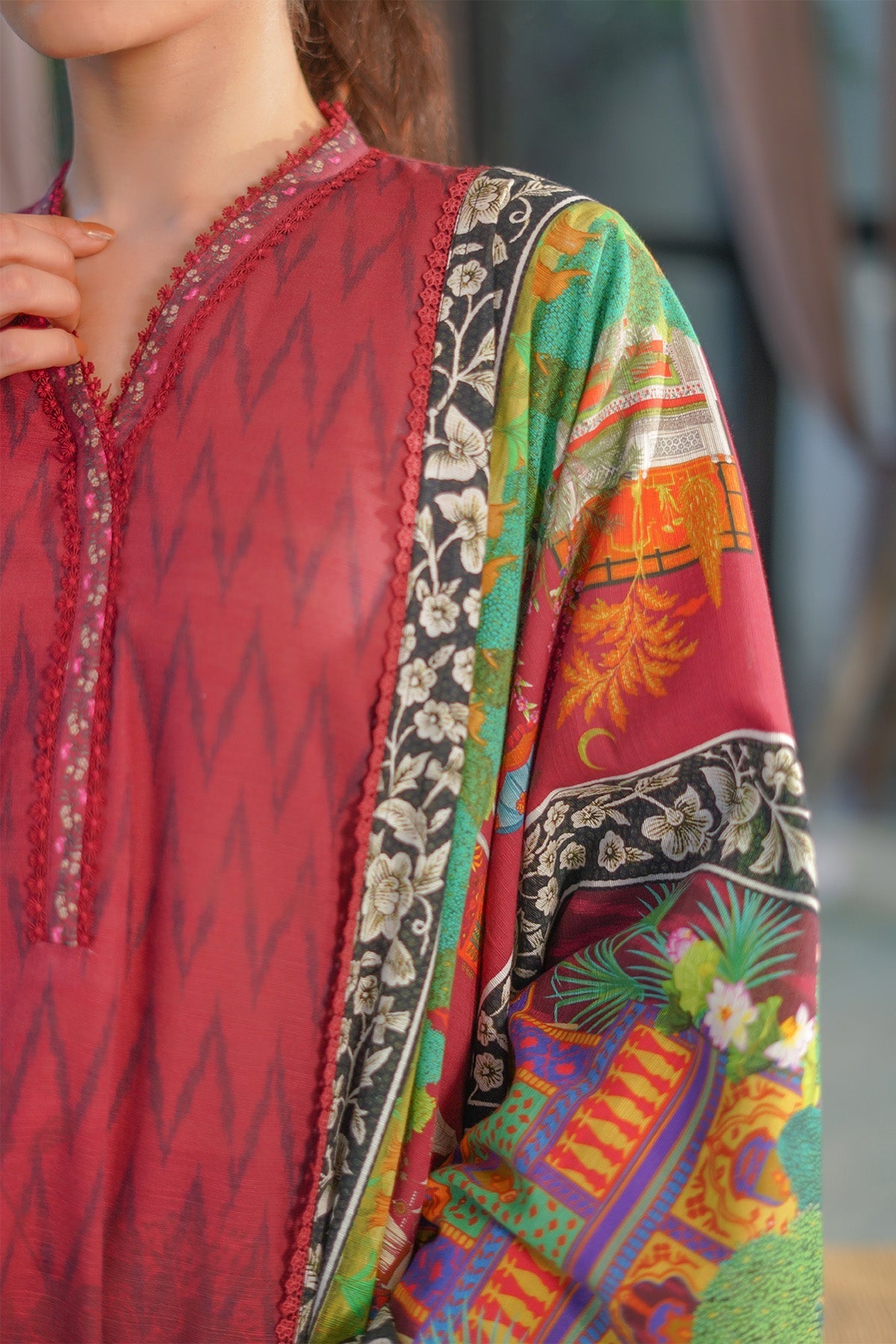 Sahar | Autumn Winter 2024 | Crimson Petal by Sahar - Designer Dress - Type: Ladies Clothes - Available at Sana Yasir - 100% Original