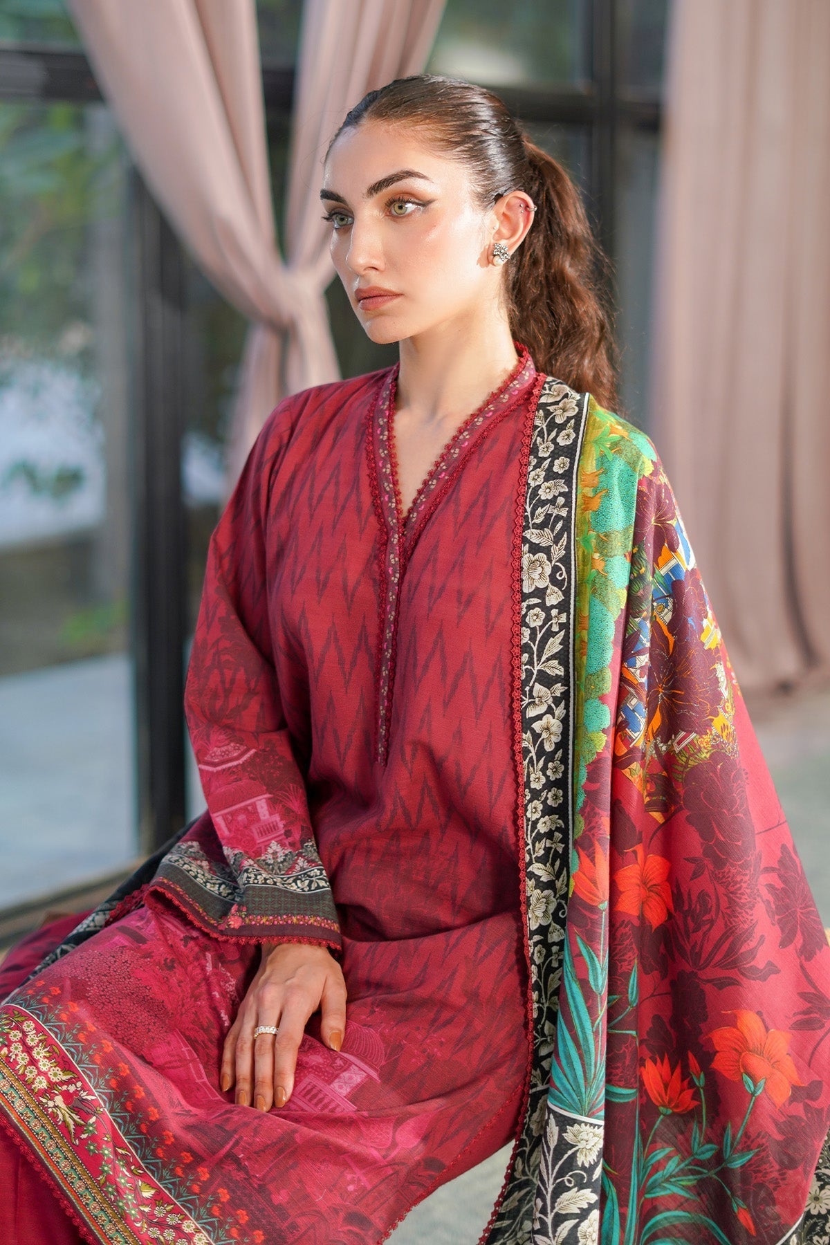 Sahar | Autumn Winter 2024 | Crimson Petal by Sahar - Designer Dress - Type: Ladies Clothes - Available at Sana Yasir - 100% Original