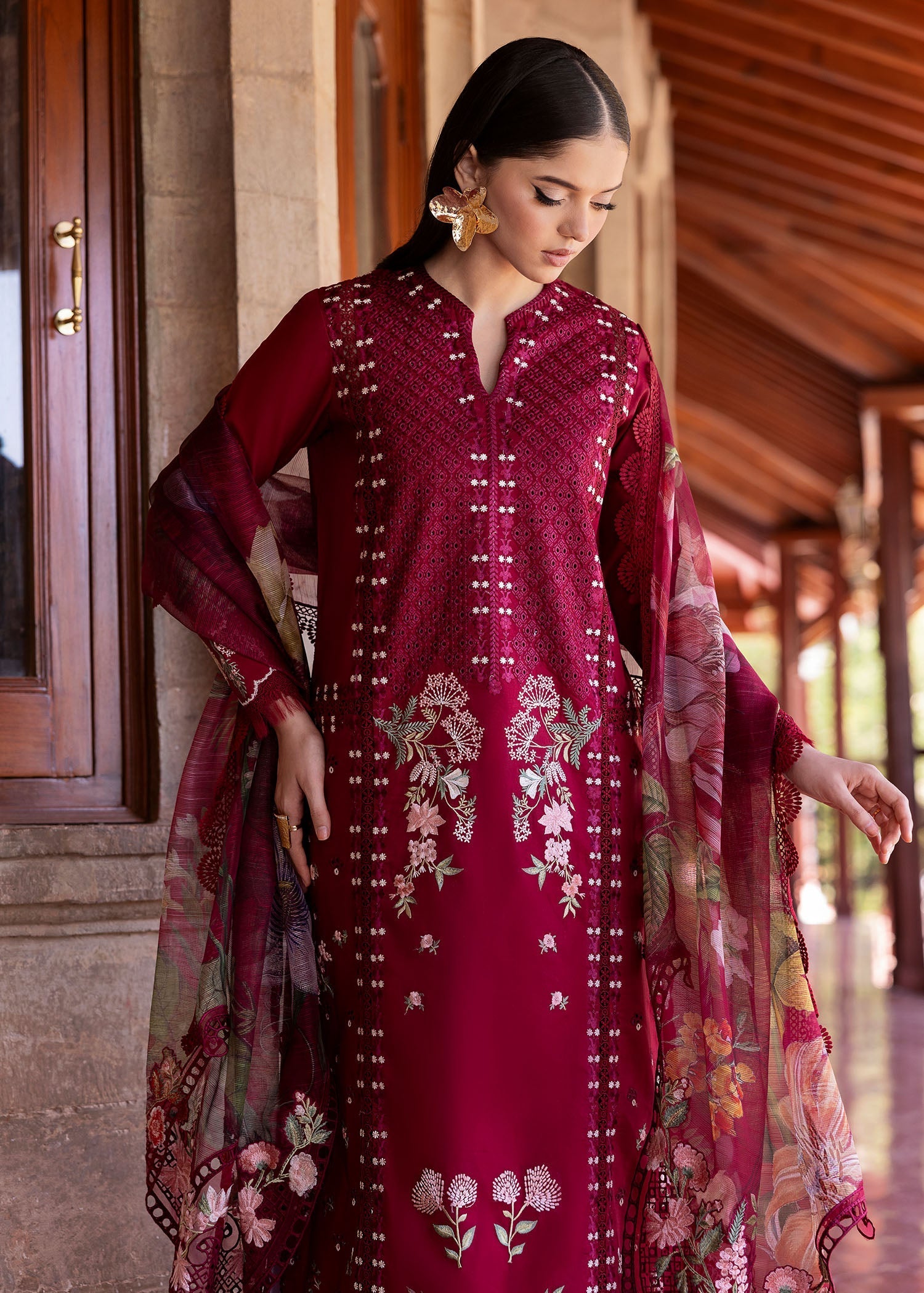Saira Shakira | Bloom Lawn 25 | HANGING GARDENS 2-A by Saira Shakira - Designer Dress - Type: Ladies Clothes - Available at Sana Yasir - 100% Original