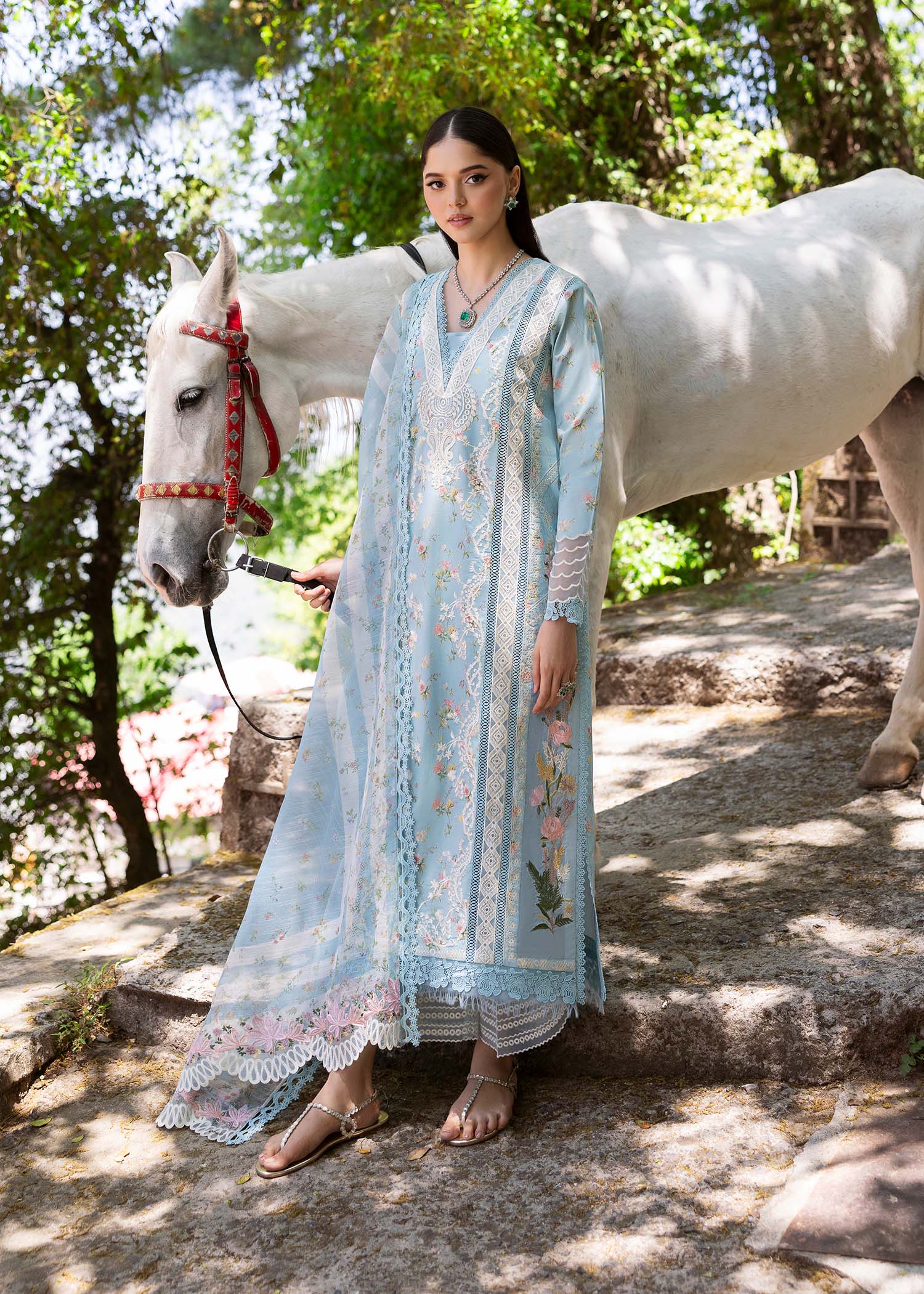 Saira Shakira | Bloom Lawn 25 | SWEET OPEL 8-B by Saira Shakira - Designer Dress - Type: Ladies Clothes - Available at Sana Yasir - 100% Original