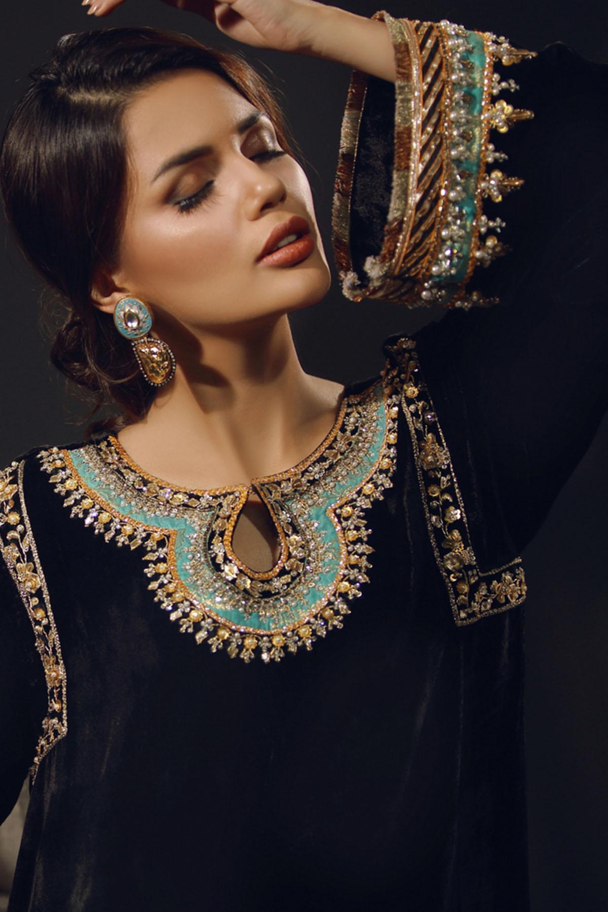 Sana Abbas | Wedding Formals | Noir Gold by Sana Abbas - Designer Dress - Type: Ladies Clothes - Available at Sana Yasir - 100% Original
