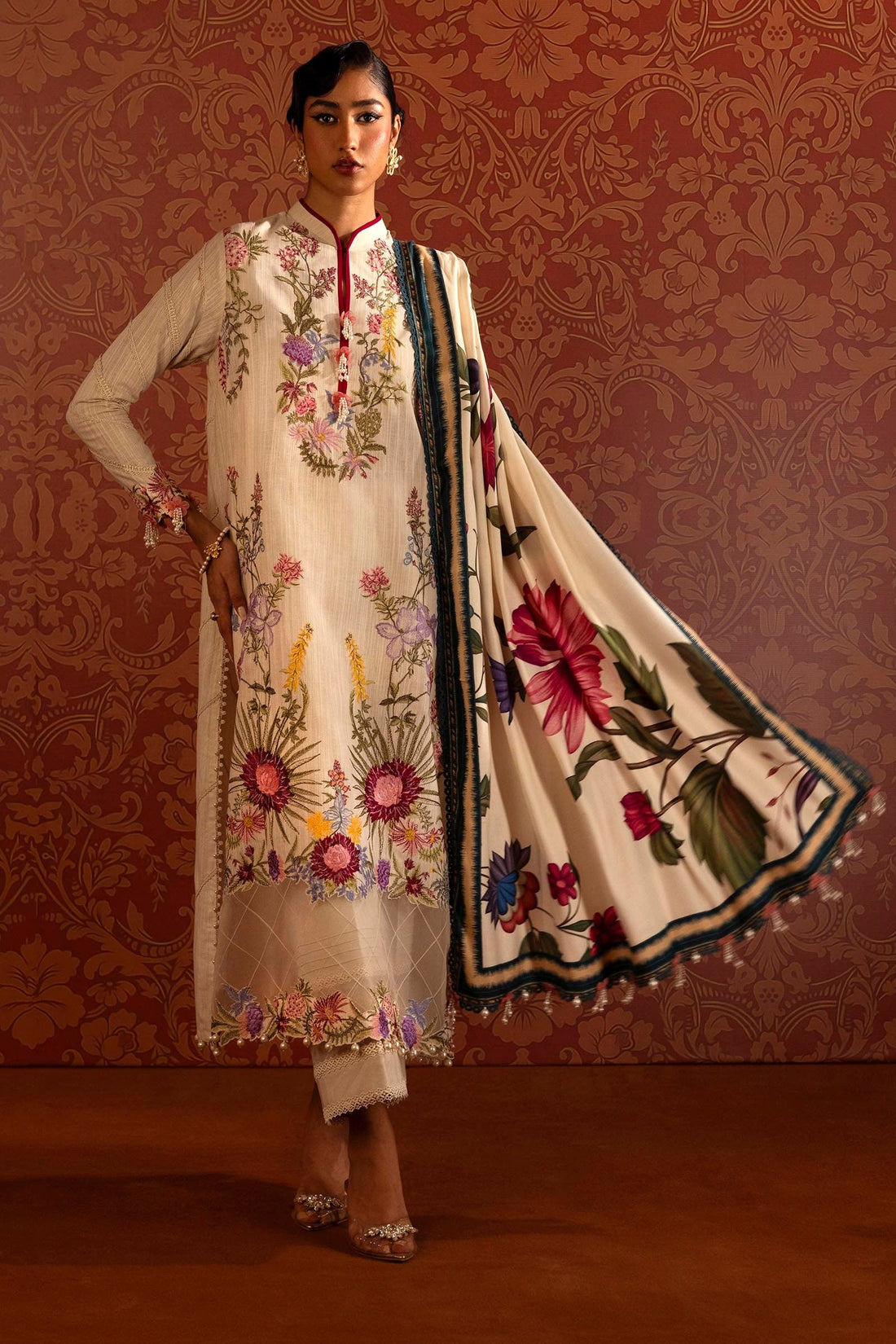 Sana Safinaz | Muzlin Winter 2024 | M243-002A-3CP by Sana Safinaz - Designer Dress - Type: Ladies Clothes - Available at Sana Yasir - 100% Original