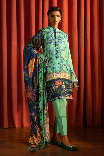 Sana Safinaz | Muzlin Winter 2024 | M243-022A-3DB by Sana Safinaz - Designer Dress - Type: Ladies Clothes - Available at Sana Yasir - 100% Original