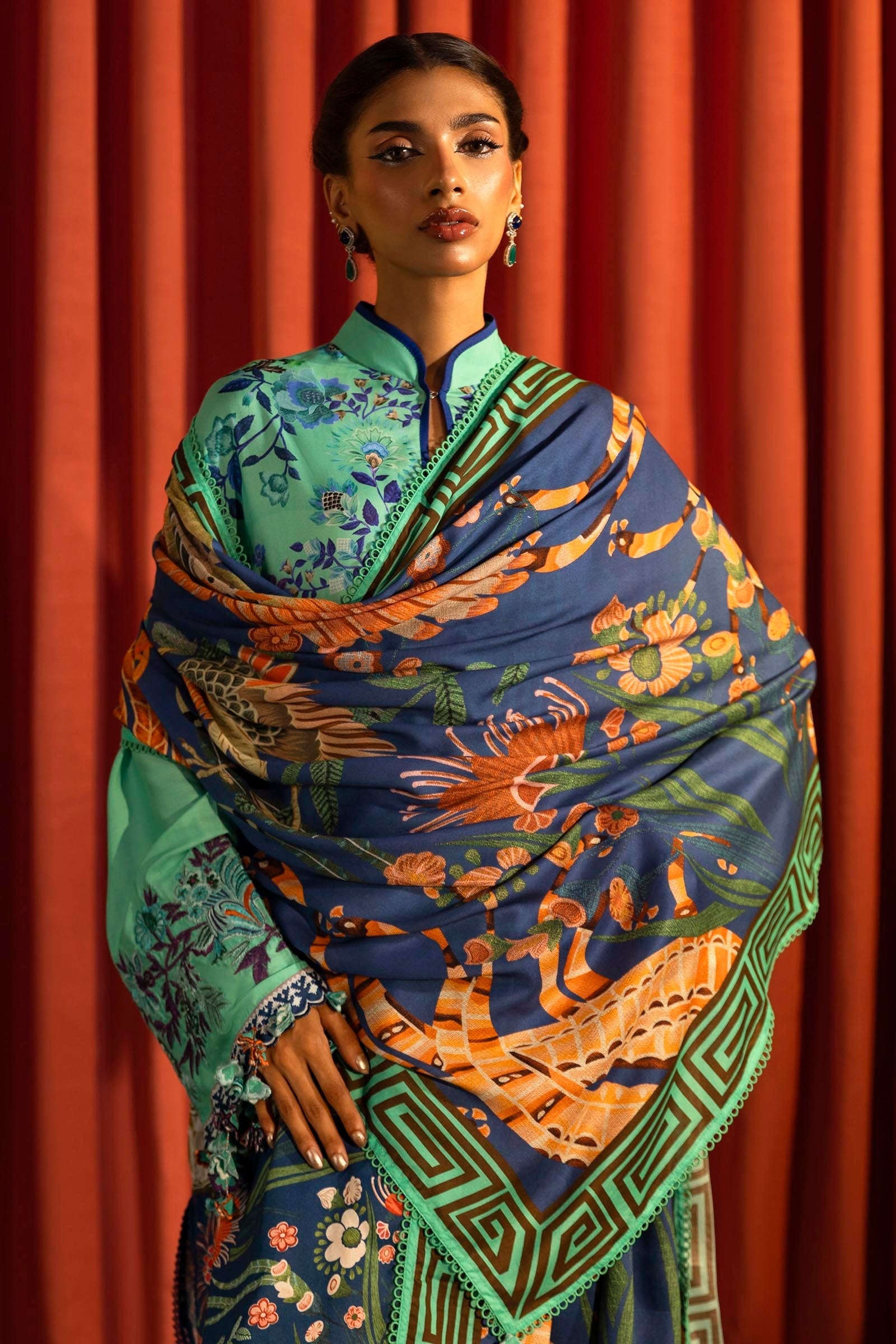 Sana Safinaz | Muzlin Winter 2024 | M243-022A-3DB by Sana Safinaz - Designer Dress - Type: Ladies Clothes - Available at Sana Yasir - 100% Original