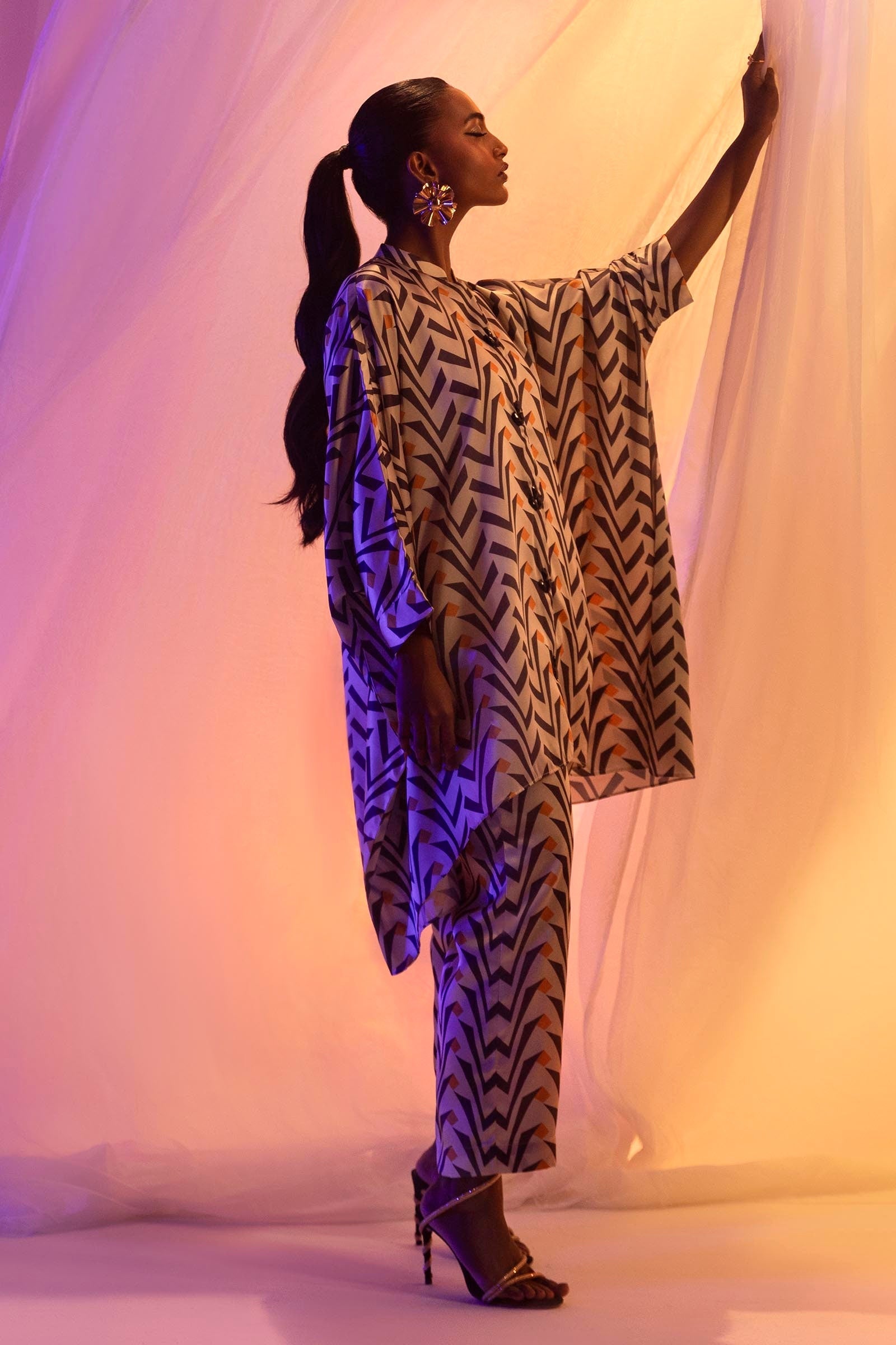Sana Safinaz | Silk Tunics | SS24STP141P2T by Sana Safinaz - Designer Dress - Type: Ladies Clothes - Available at Sana Yasir - 100% Original