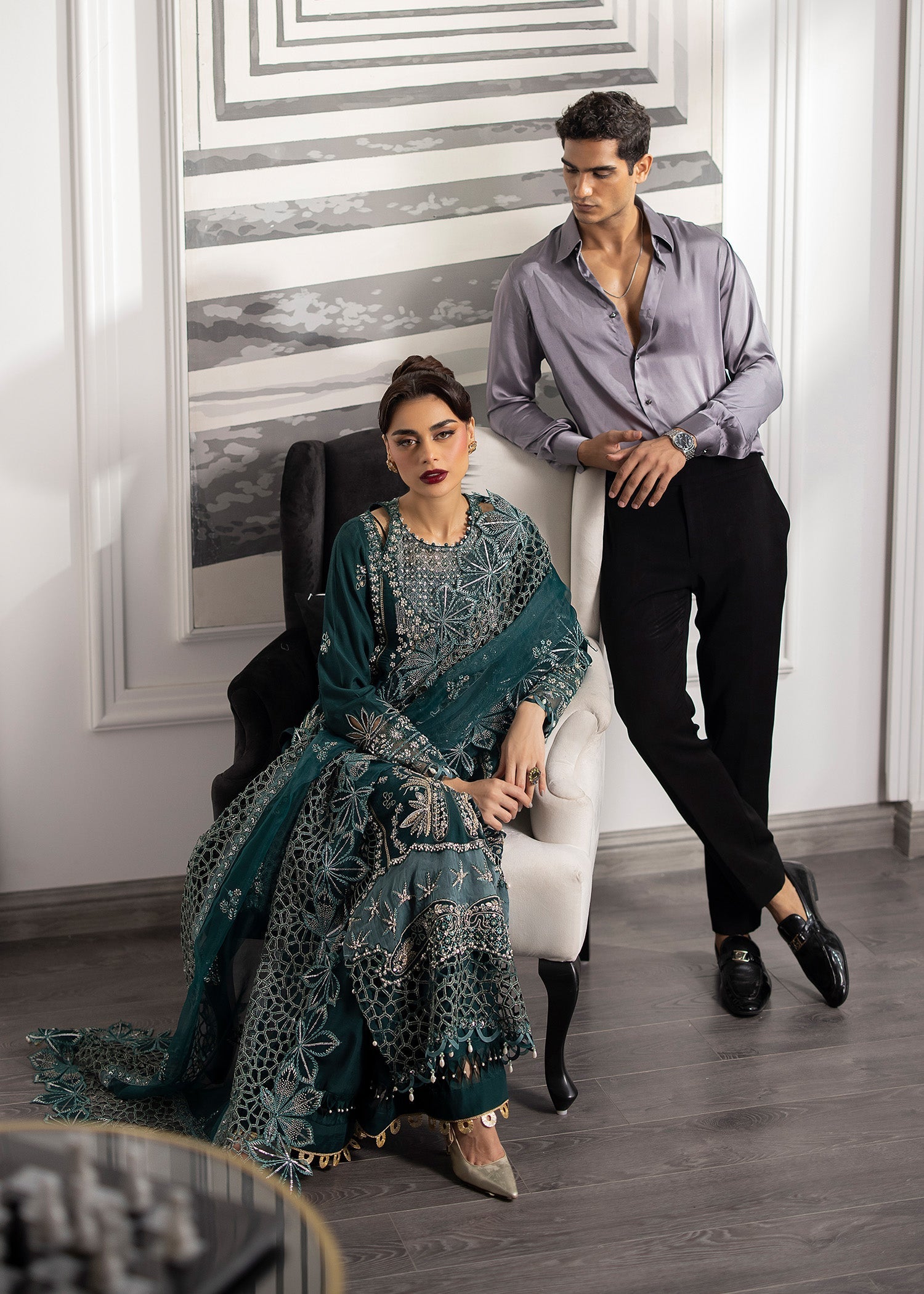 Sardinia | La More 24 | Emerald Night by Sardinia - Designer Dress - Type: Ladies Clothes - Available at Sana Yasir - 100% Original