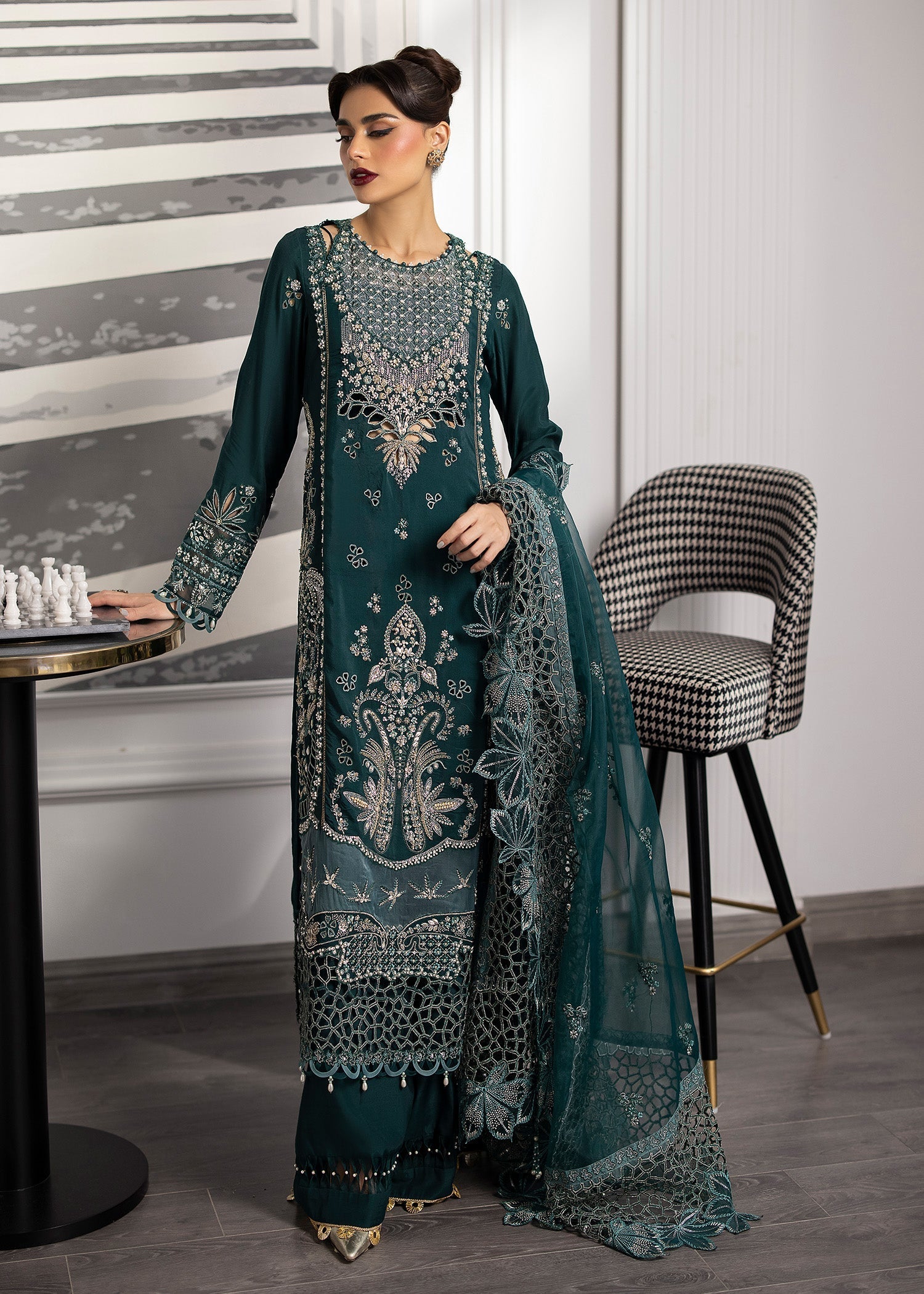 Sardinia | La More 24 | Emerald Night by Sardinia - Designer Dress - Type: Ladies Clothes - Available at Sana Yasir - 100% Original