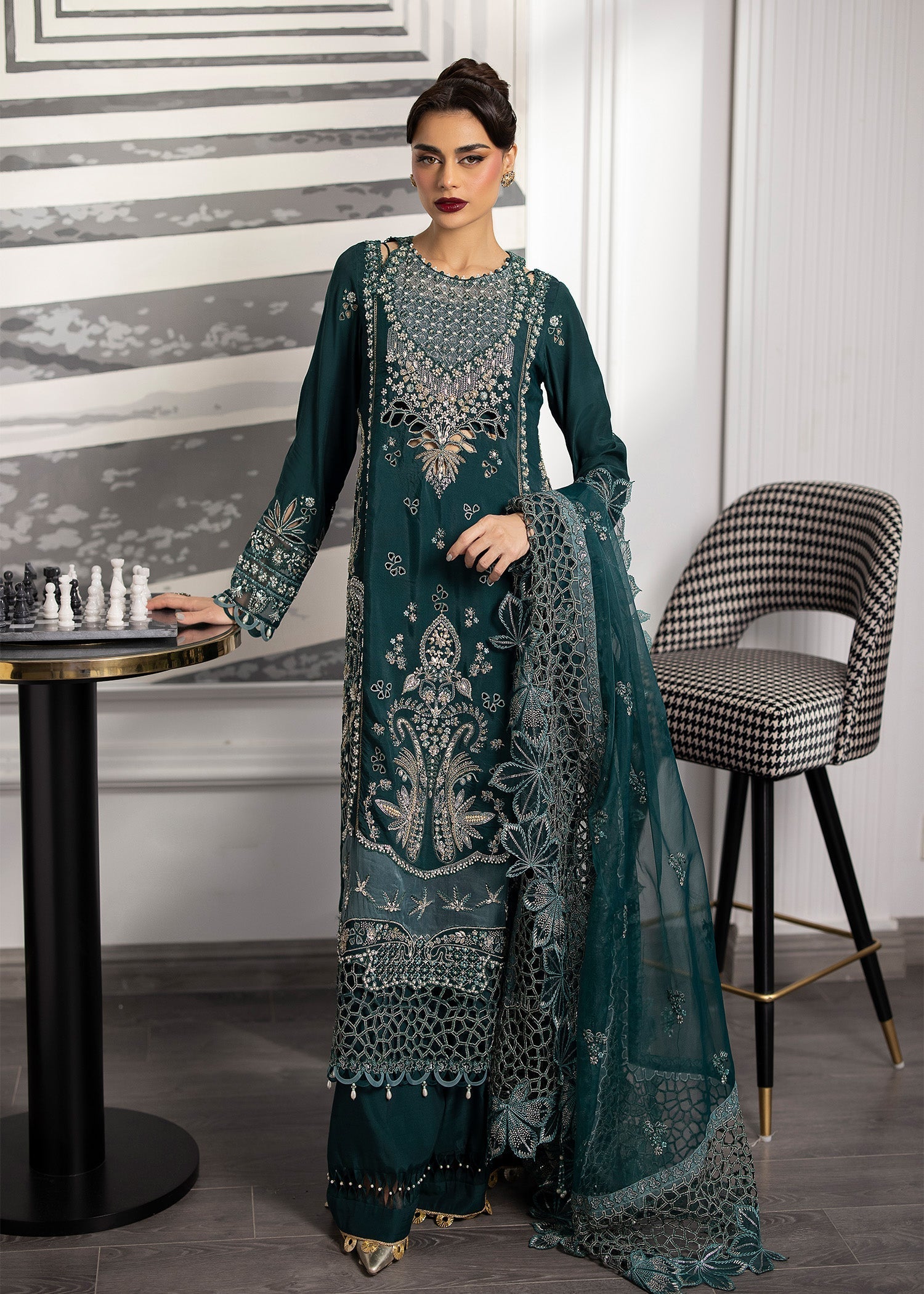 Sardinia | La More 24 | Emerald Night by Sardinia - Designer Dress - Type: Ladies Clothes - Available at Sana Yasir - 100% Original
