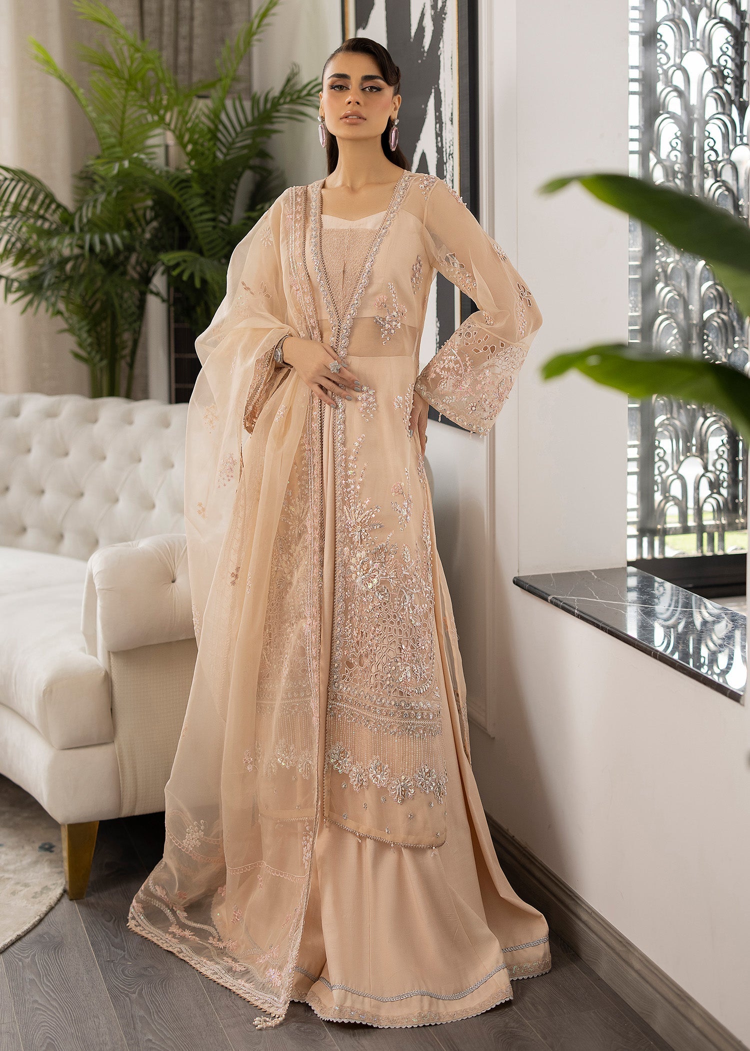 Sardinia | La More 24 | Peach Blossom by Sardinia - Designer Dress - Type: Ladies Clothes - Available at Sana Yasir - 100% Original