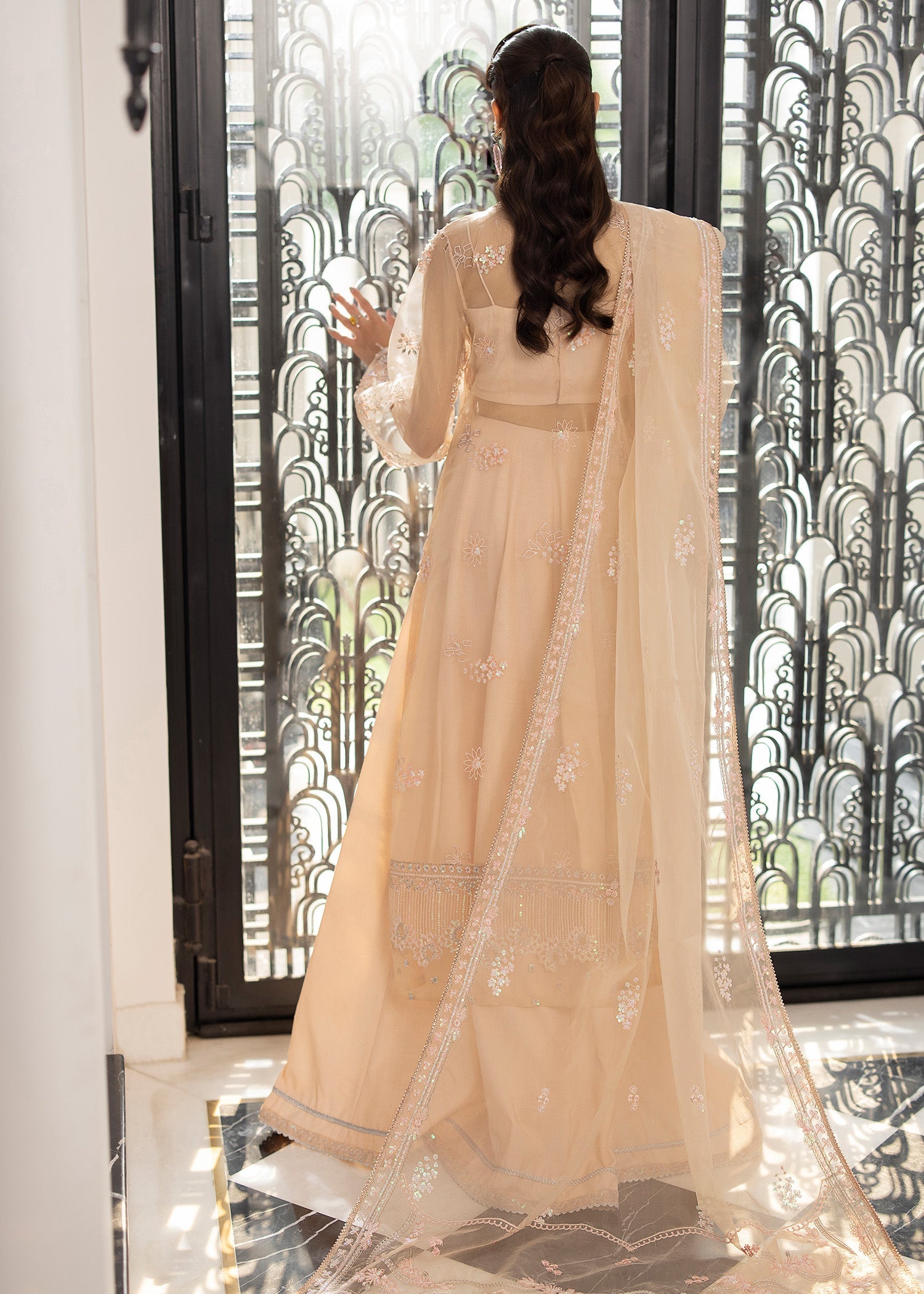 Sardinia | La More 24 | Peach Blossom by Sardinia - Designer Dress - Type: Ladies Clothes - Available at Sana Yasir - 100% Original