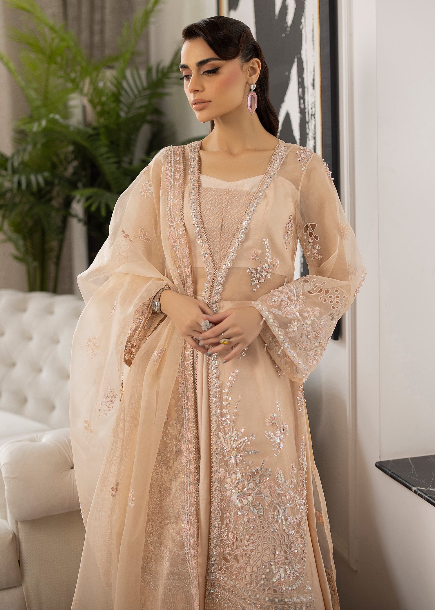 Sardinia | La More 24 | Peach Blossom by Sardinia - Designer Dress - Type: Ladies Clothes - Available at Sana Yasir - 100% Original