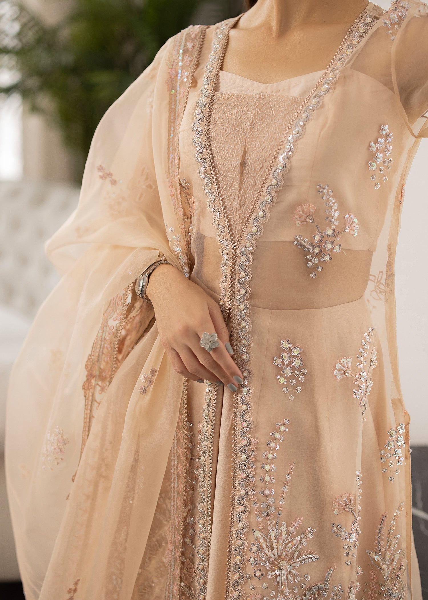 Sardinia | La More 24 | Peach Blossom by Sardinia - Designer Dress - Type: Ladies Clothes - Available at Sana Yasir - 100% Original