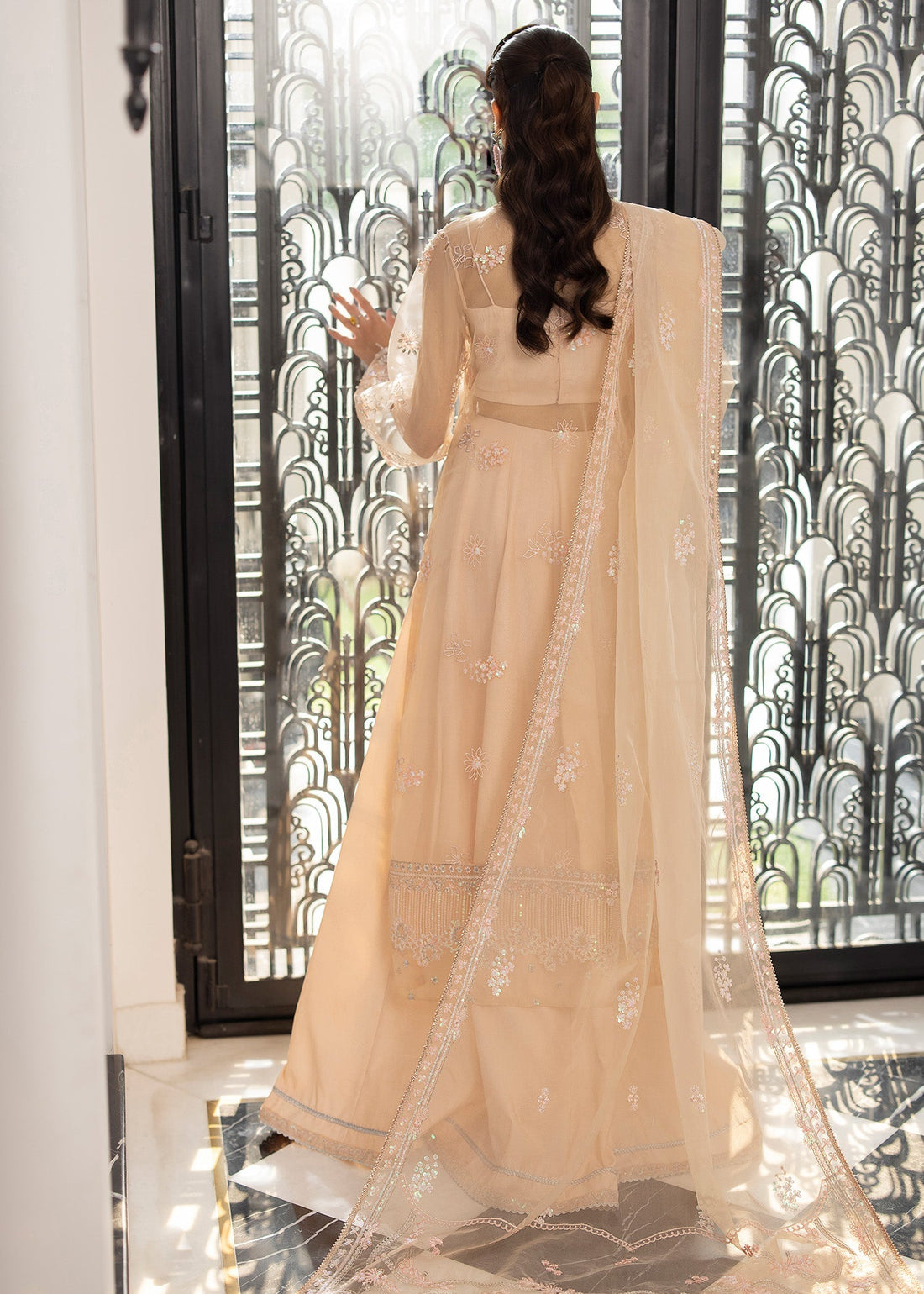 Sardinia | La More 24 | Peach Blossom by Sardinia - Designer Dress - Type: Ladies Clothes - Available at Sana Yasir - 100% Original