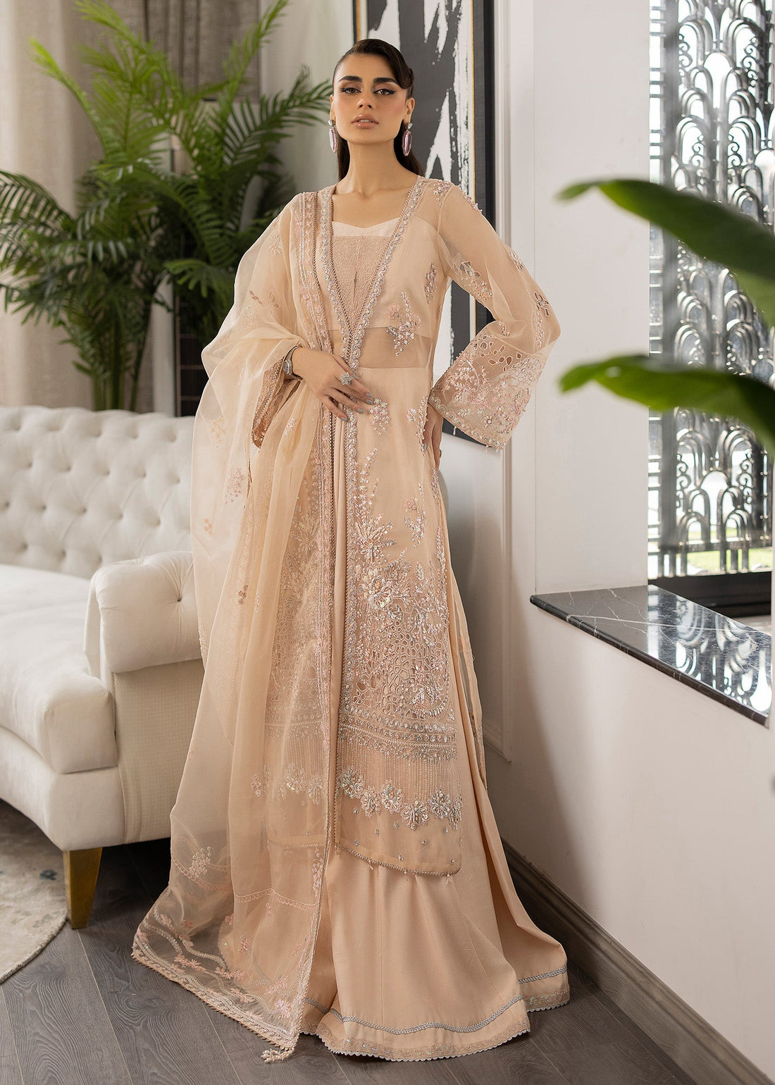 Sardinia | La More 24 | Peach Blossom by Sardinia - Designer Dress - Type: Ladies Clothes - Available at Sana Yasir - 100% Original
