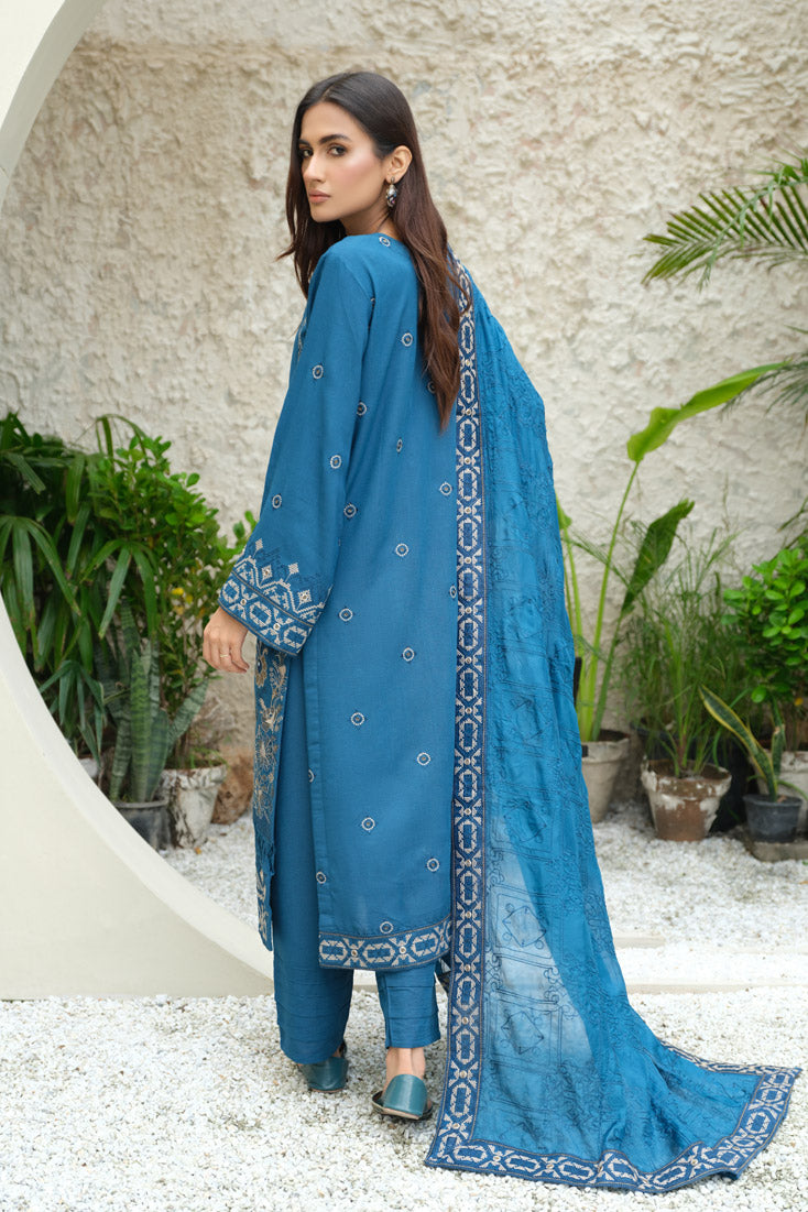 Marjjan | Aangan Embroidered Viscose | SKC-100 (TEAL BLUE) by Marjjan - Designer Dress - Type: Ladies Clothes - Available at Sana Yasir - 100% Original