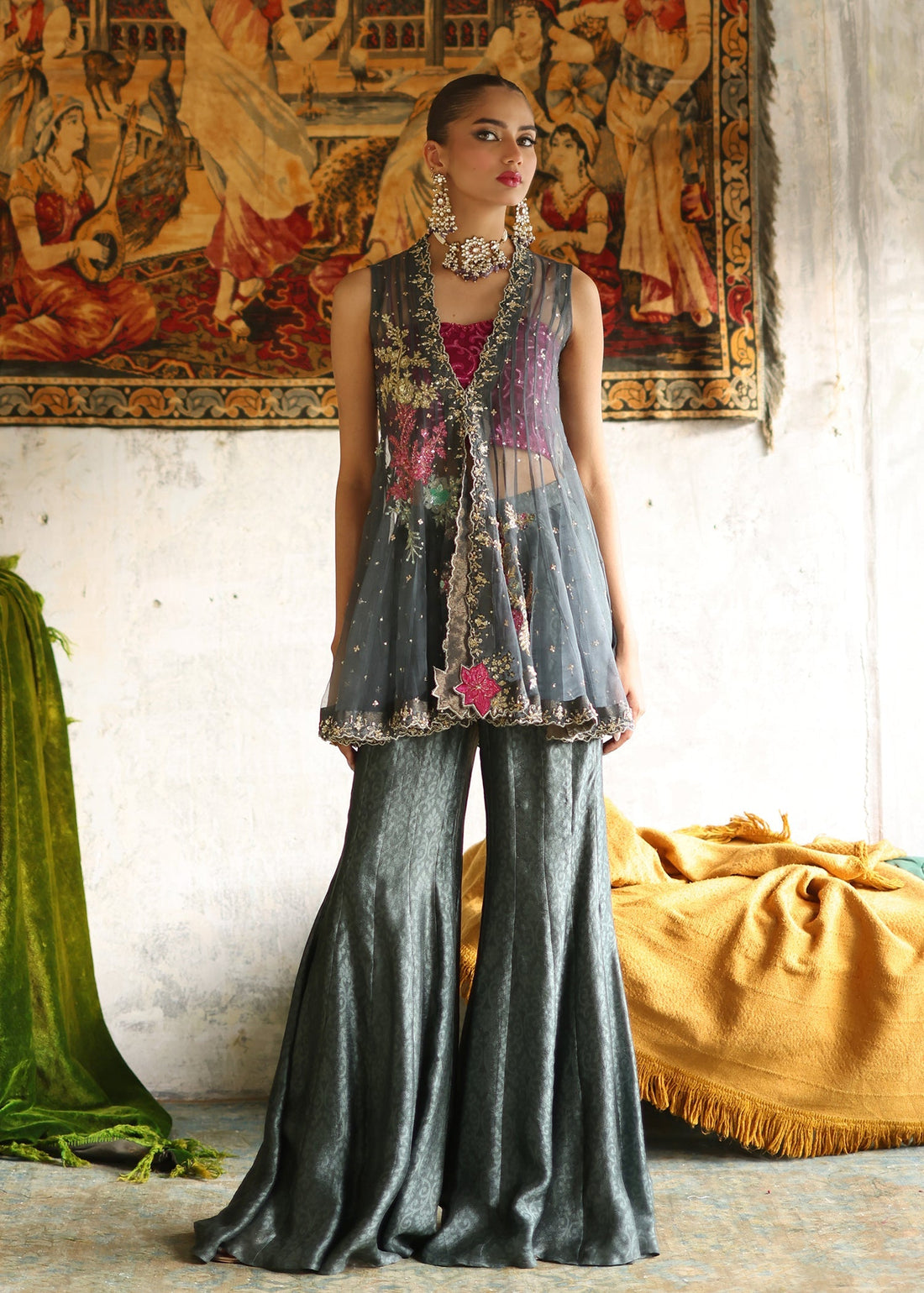 Umsha | Mehfil-e-Rang | Midnight Ash by Umsha - Designer Dress - Type: Ladies Clothes - Available at Sana Yasir - 100% Original