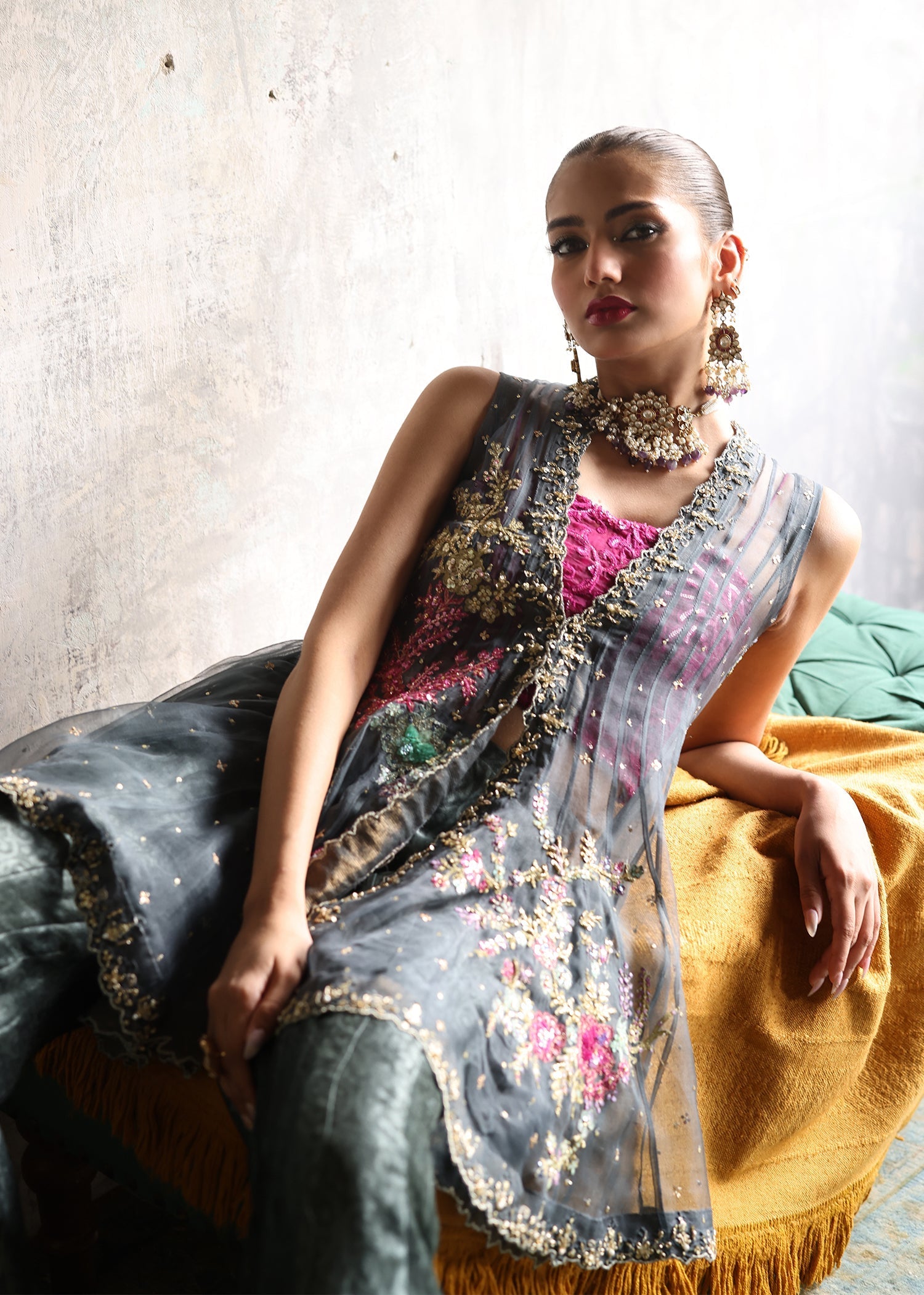 Umsha | Mehfil-e-Rang | Midnight Ash by Umsha - Designer Dress - Type: Ladies Clothes - Available at Sana Yasir - 100% Original