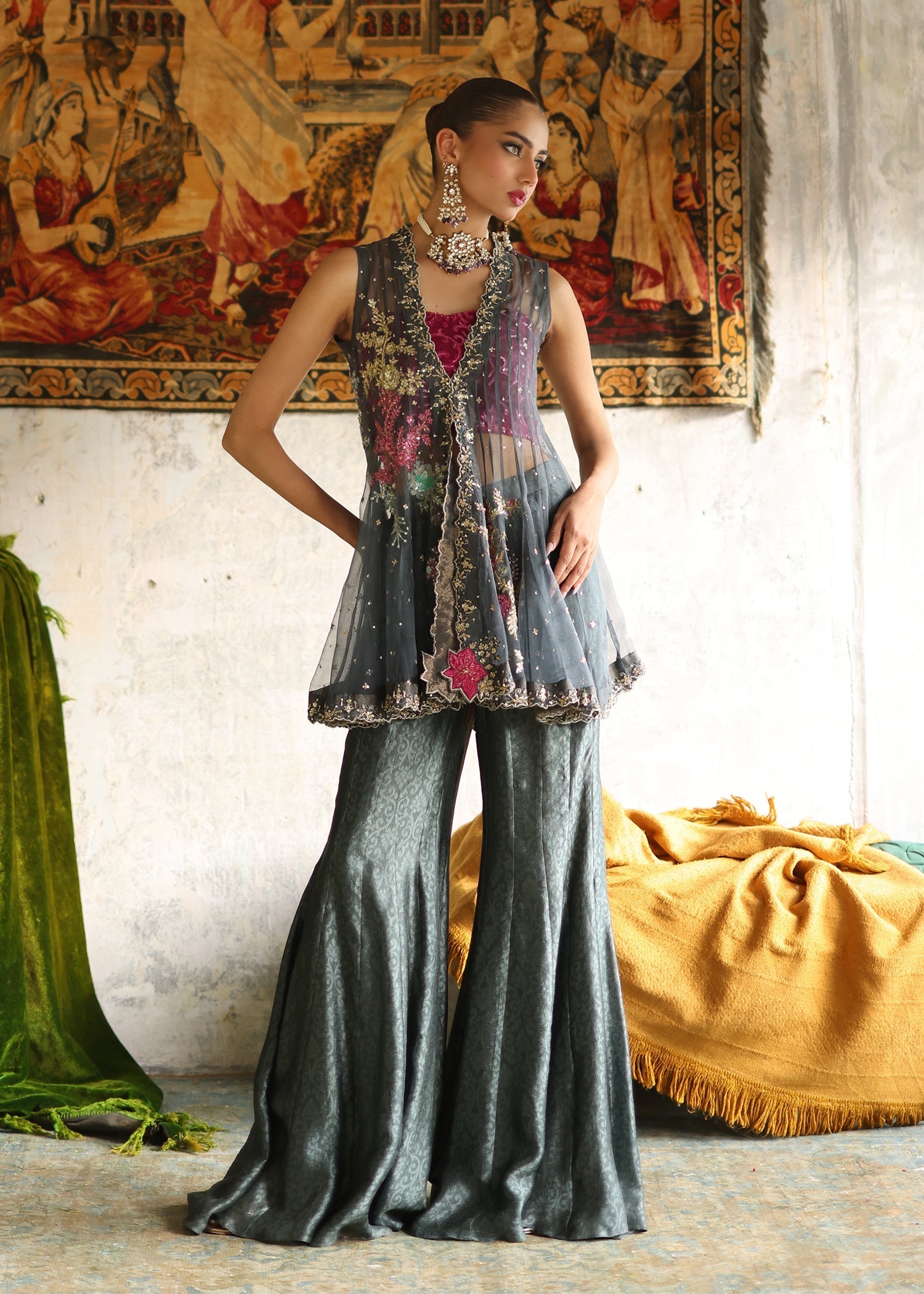 Umsha | Mehfil-e-Rang | Midnight Ash by Umsha - Designer Dress - Type: Ladies Clothes - Available at Sana Yasir - 100% Original
