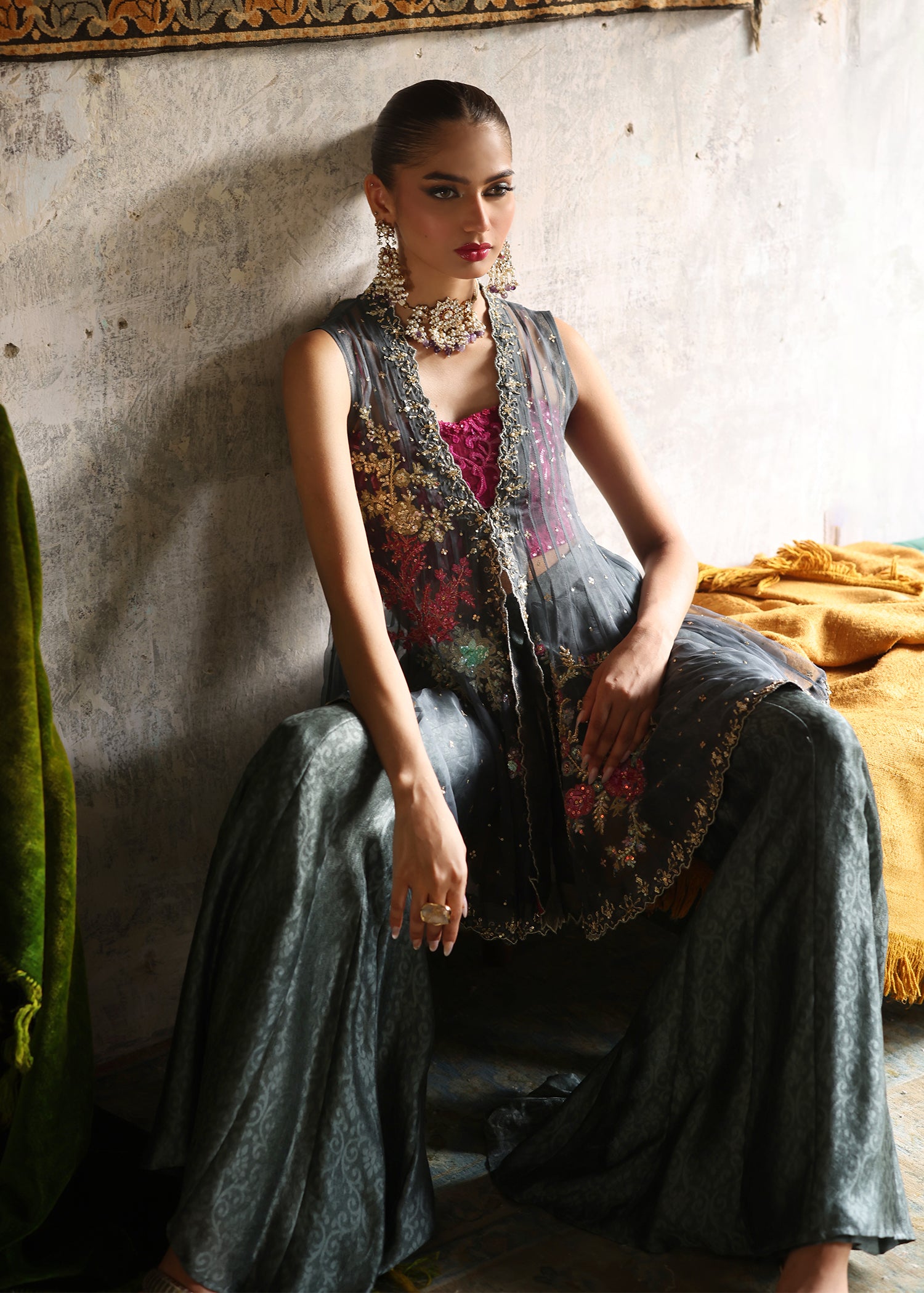 Umsha | Mehfil-e-Rang | Midnight Ash by Umsha - Designer Dress - Type: Ladies Clothes - Available at Sana Yasir - 100% Original