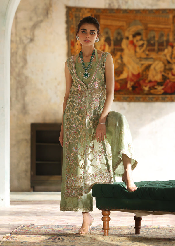 Umsha | Mehfil-e-Rang | Soft Sage by Umsha - Designer Dress - Type: Ladies Clothes - Available at Sana Yasir - 100% Original