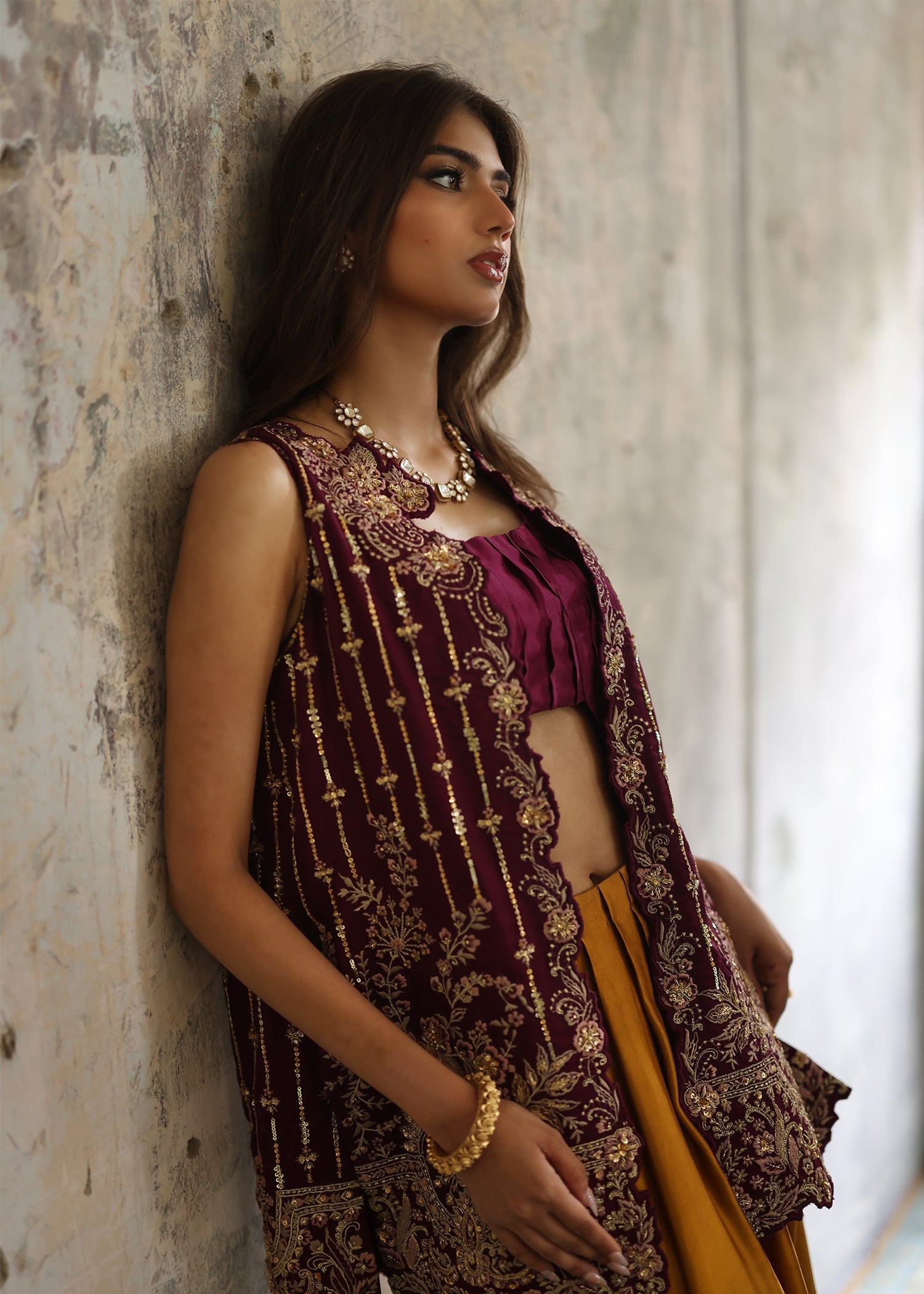 Umsha | Mehfil-e-Rang | Sunset Plum by Umsha - Designer Dress - Type: Ladies Clothes - Available at Sana Yasir - 100% Original