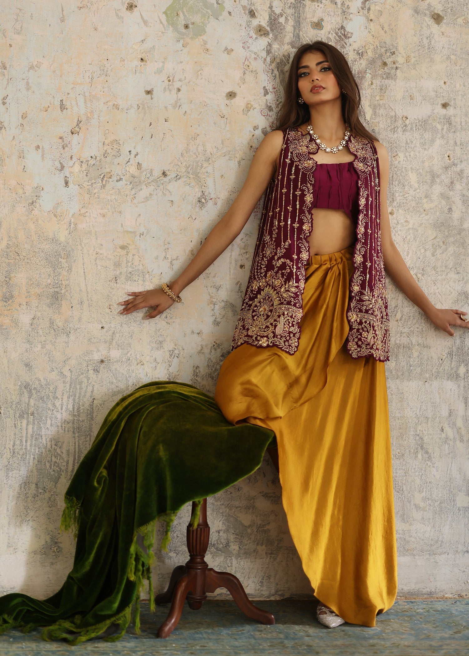 Umsha | Mehfil-e-Rang | Sunset Plum by Umsha - Designer Dress - Type: Ladies Clothes - Available at Sana Yasir - 100% Original