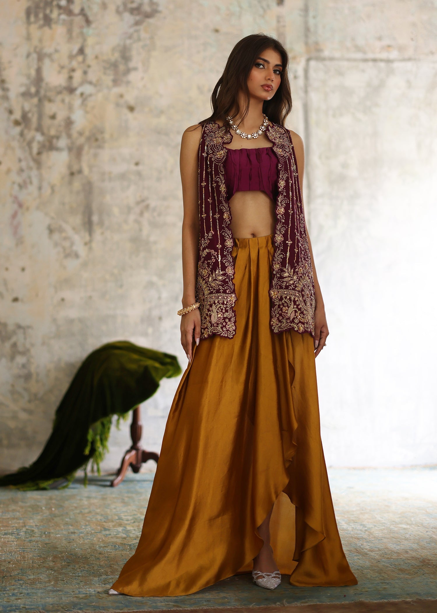 Umsha | Mehfil-e-Rang | Sunset Plum by Umsha - Designer Dress - Type: Ladies Clothes - Available at Sana Yasir - 100% Original