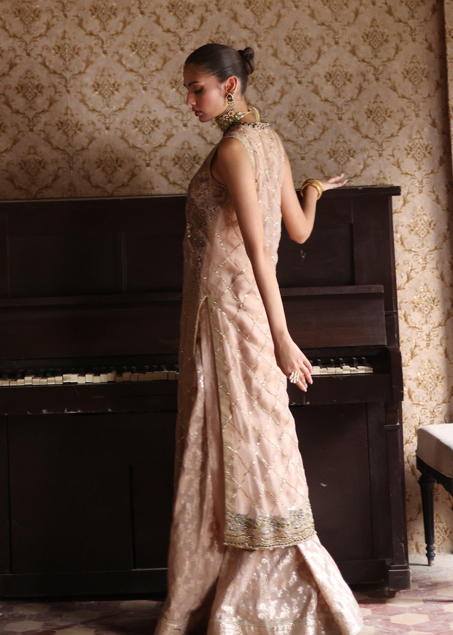 Umsha | Mehfil-e-Rang | Timeless Taupe by Umsha - Designer Dress - Type: Ladies Clothes - Available at Sana Yasir - 100% Original