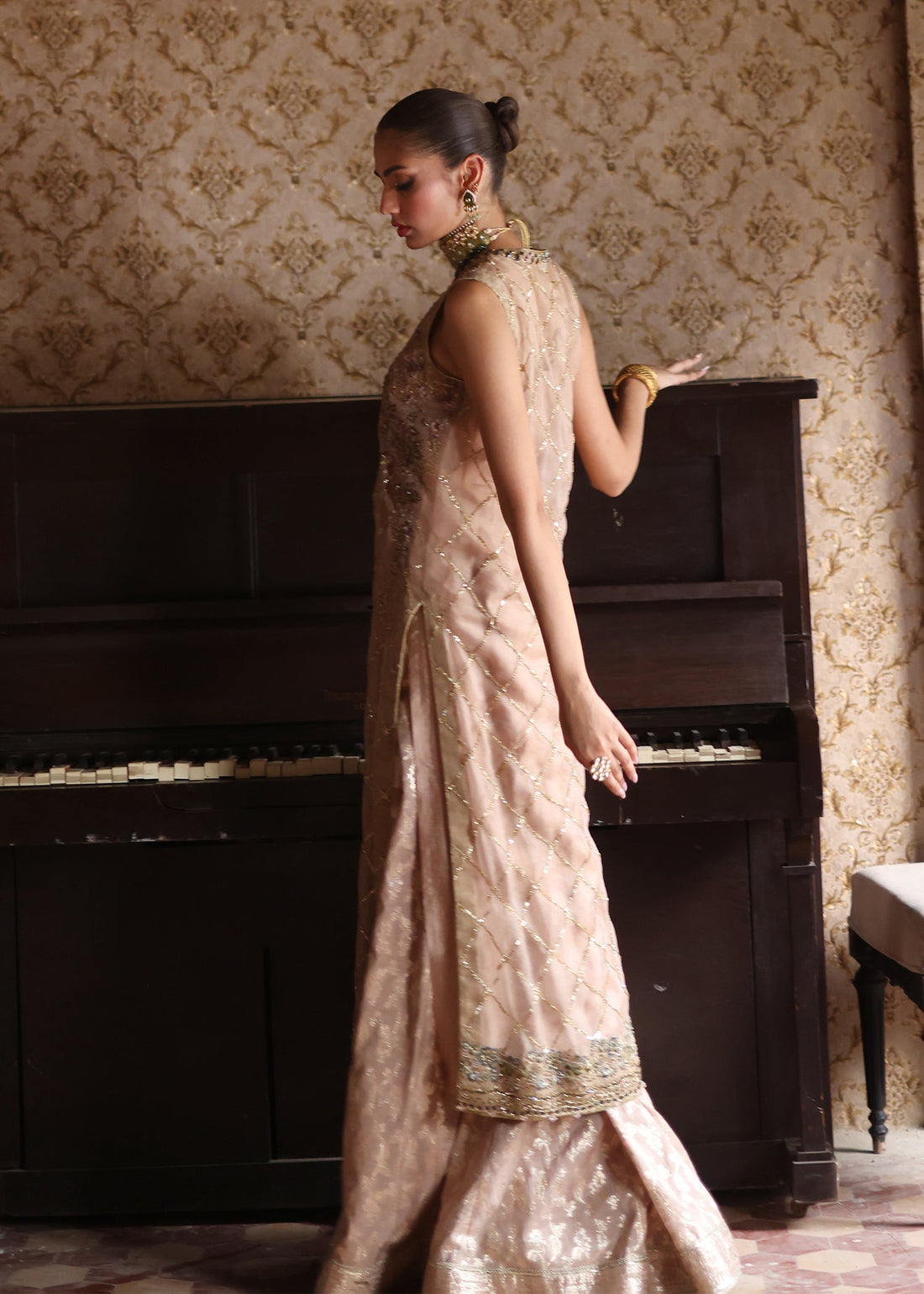 Umsha | Mehfil-e-Rang | Timeless Taupe by Umsha - Designer Dress - Type: Ladies Clothes - Available at Sana Yasir - 100% Original