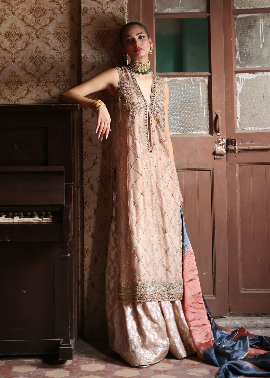 Umsha | Mehfil-e-Rang | Timeless Taupe by Umsha - Designer Dress - Type: Ladies Clothes - Available at Sana Yasir - 100% Original