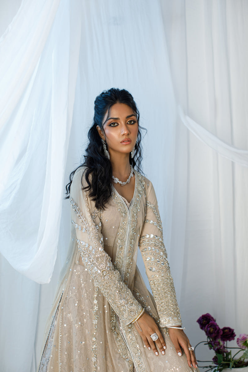 Wahaj M Khan | Zohra Drop 2 Formals | Net Ivory Zohra Jacket by Wahaj M.Khan - Designer Dress - Type: Ladies Clothes - Available at Sana Yasir - 100% Original