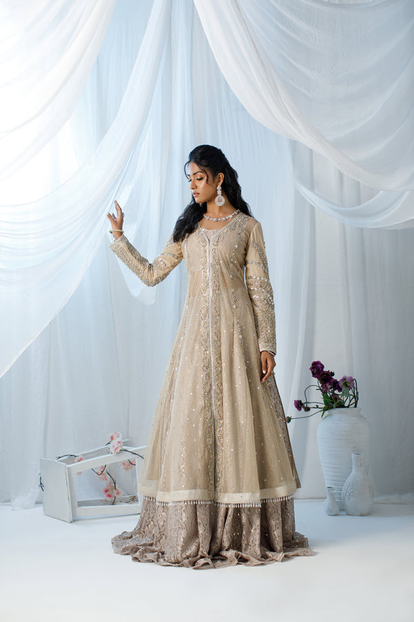 Wahaj M Khan | Zohra Drop 2 Formals | Net Ivory Zohra Jacket by Wahaj M.Khan - Designer Dress - Type: Ladies Clothes - Available at Sana Yasir - 100% Original