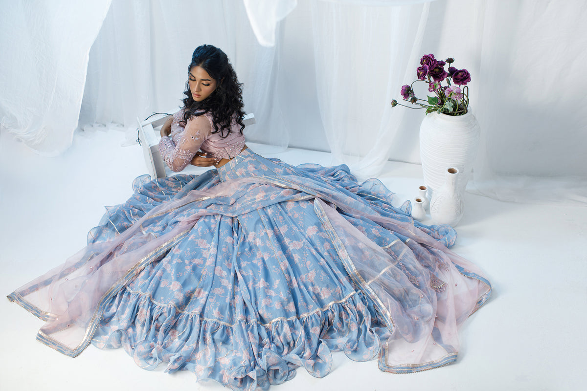 Wahaj M Khan | Zohra Drop 2 Formals | Pink Floral Printed LC by Wahaj M.Khan - Designer Dress - Type: Ladies Clothes - Available at Sana Yasir - 100% Original