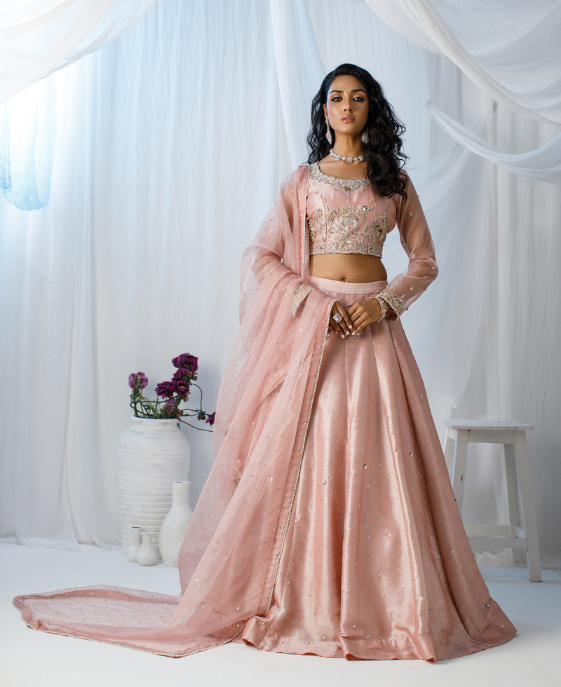 Wahaj M Khan | Zohra Drop 2 Formals | Pink Tissue Zohra LC by Wahaj M.Khan - Designer Dress - Type: Ladies Clothes - Available at Sana Yasir - 100% Original