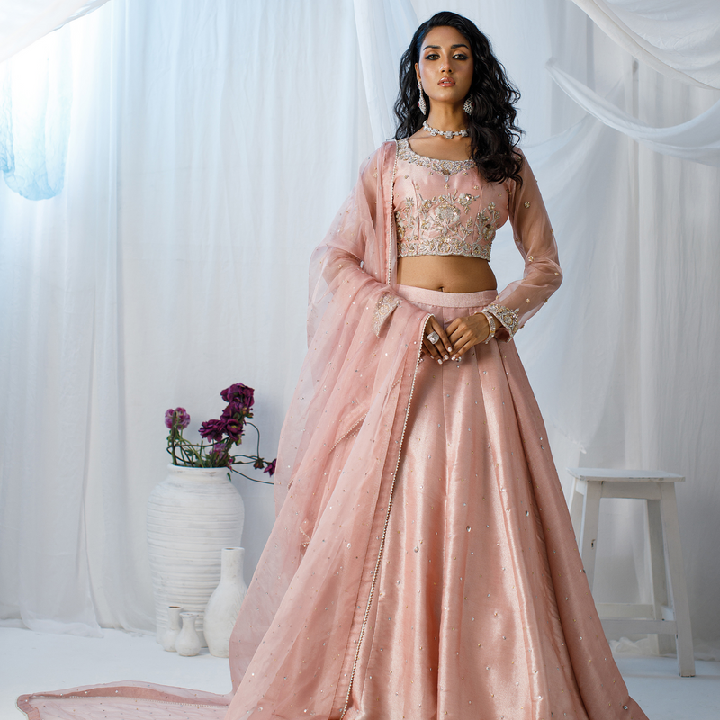 Wahaj M Khan | Zohra Drop 2 Formals | Pink Tissue Zohra LC by Wahaj M.Khan - Designer Dress - Type: Ladies Clothes - Available at Sana Yasir - 100% Original