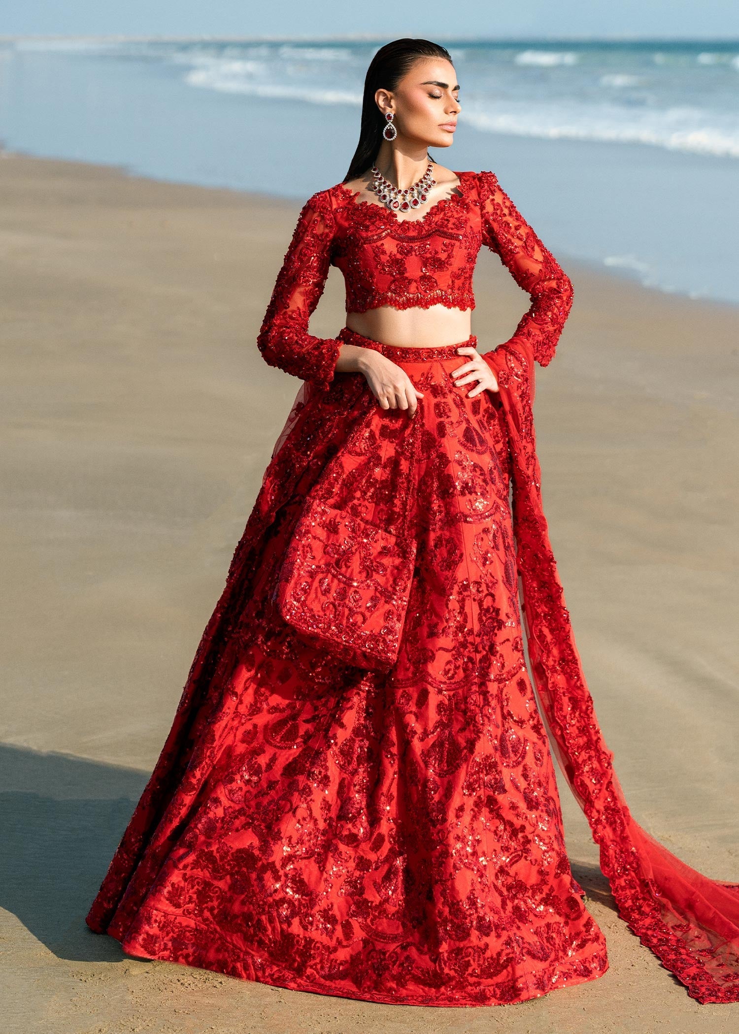 Waqas Shah | Amariage Luxury Formals | Ruby by Waqas Shah - Designer Dress - Type: Ladies Clothes - Available at Sana Yasir - 100% Original