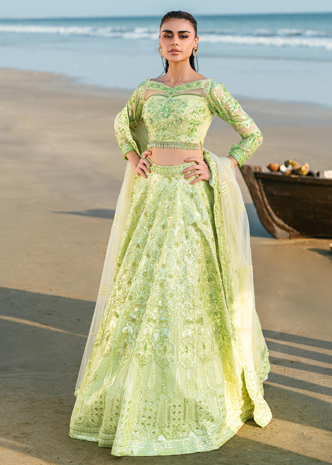 Waqas Shah | Amariage Luxury Formals | Mint Bloom by Waqas Shah - Designer Dress - Type: Ladies Clothes - Available at Sana Yasir - 100% Original