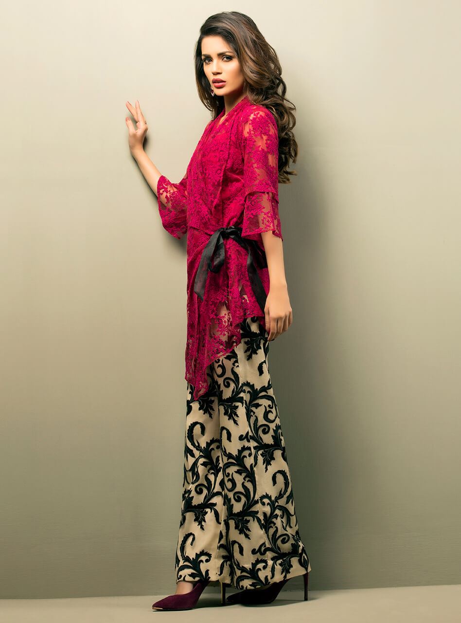 Zainab Chottani | Luxury Pret | CHERRY AND PINK BLOSSOM by Zainab Chottani - Designer Dress - Type: Ladies Clothes - Available at Sana Yasir - 100% Original