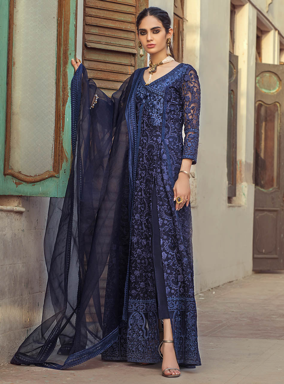 Zainab Chottani | Luxury Pret | NAVY DAFFODILS by Zainab Chottani - Designer Dress - Type: Ladies Clothes - Available at Sana Yasir - 100% Original