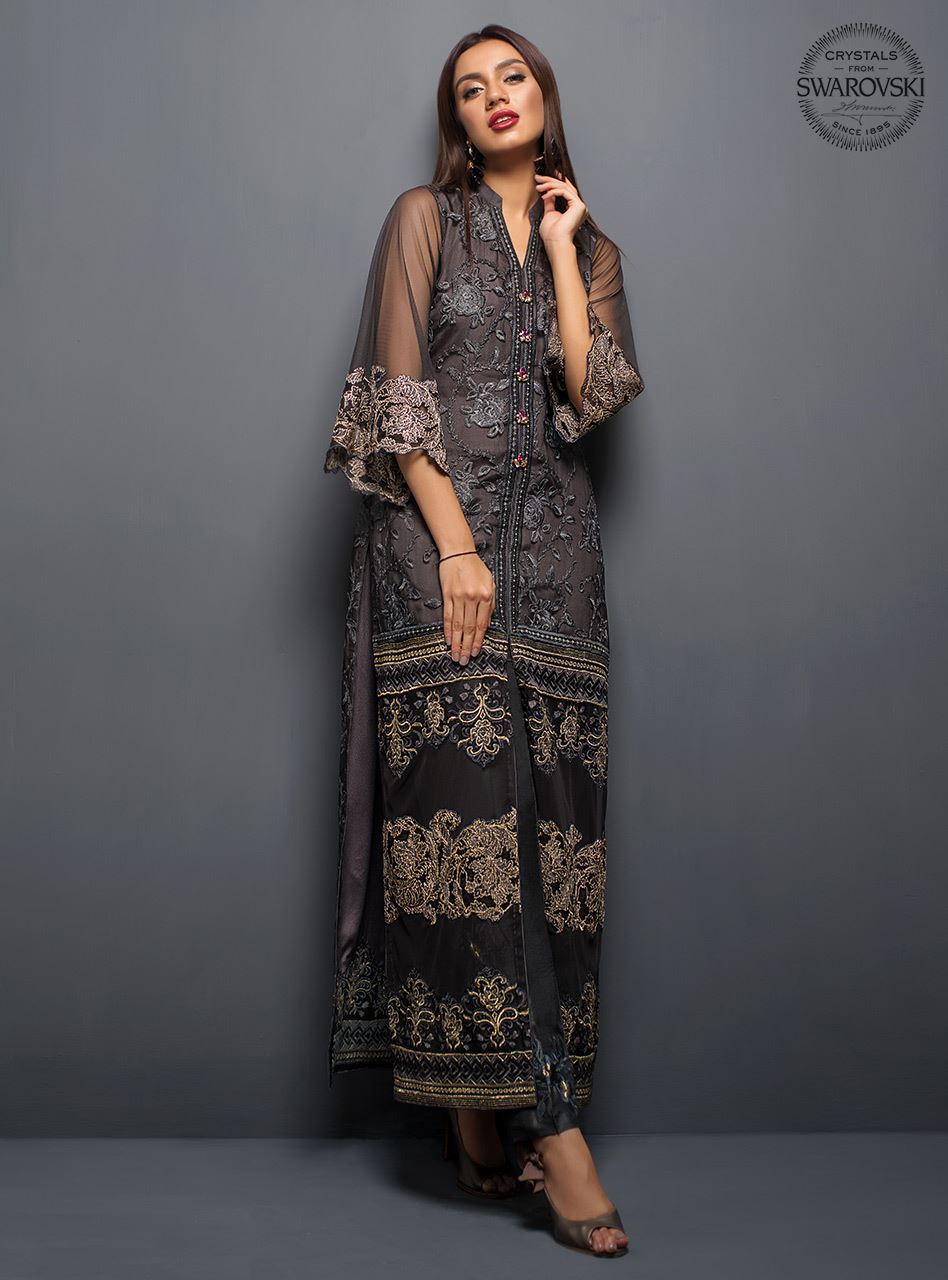 Zainab Chottani | Luxury Pret | THE CHARCOAL TEAL by Zainab Chottani - Designer Dress - Type: Ladies Clothes - Available at Sana Yasir - 100% Original