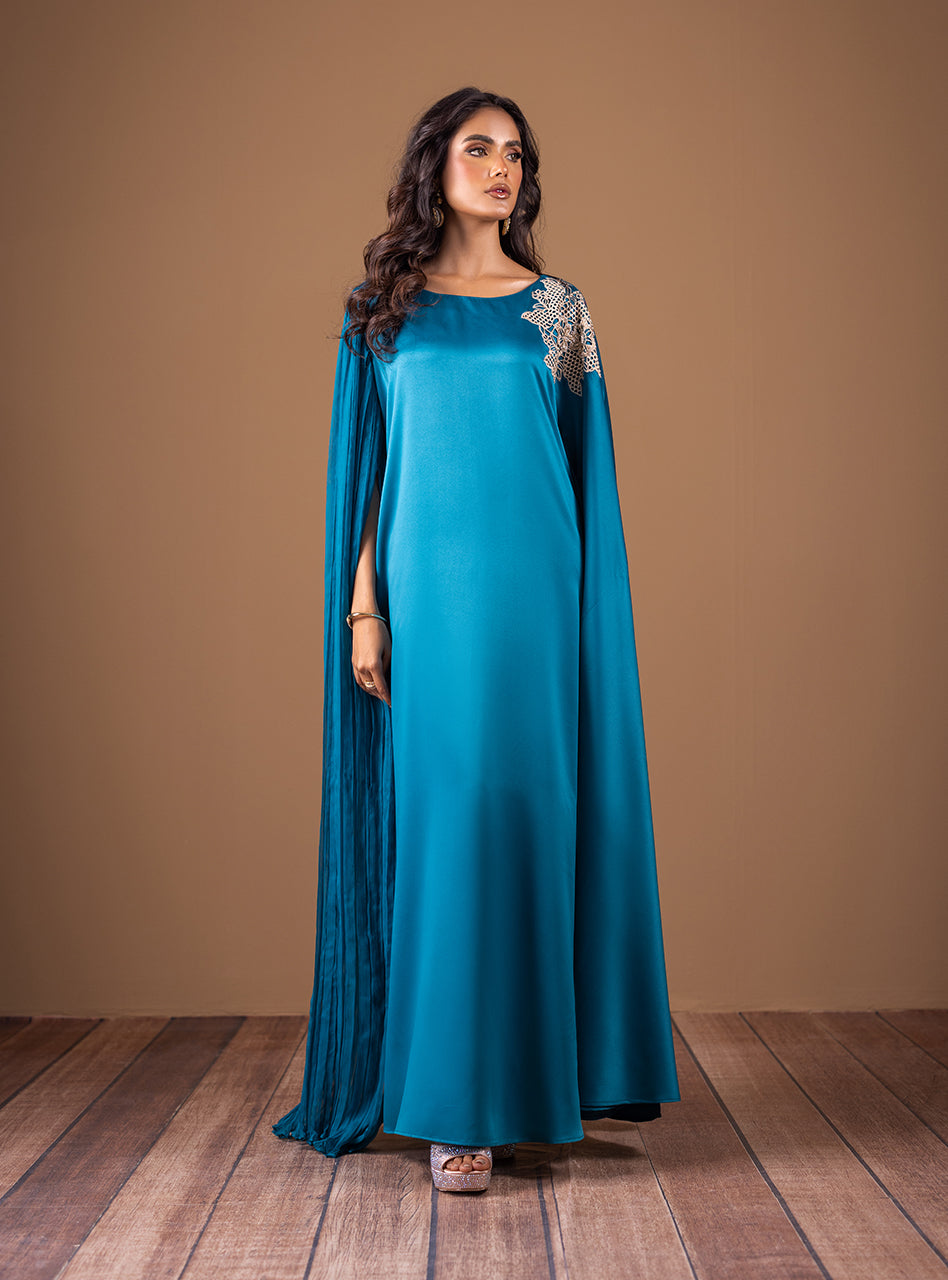 Zainab Chottani | Semi Formals | TEAL WAVES by Zainab Chottani - Designer Dress - Type: Ladies Clothes - Available at Sana Yasir - 100% Original