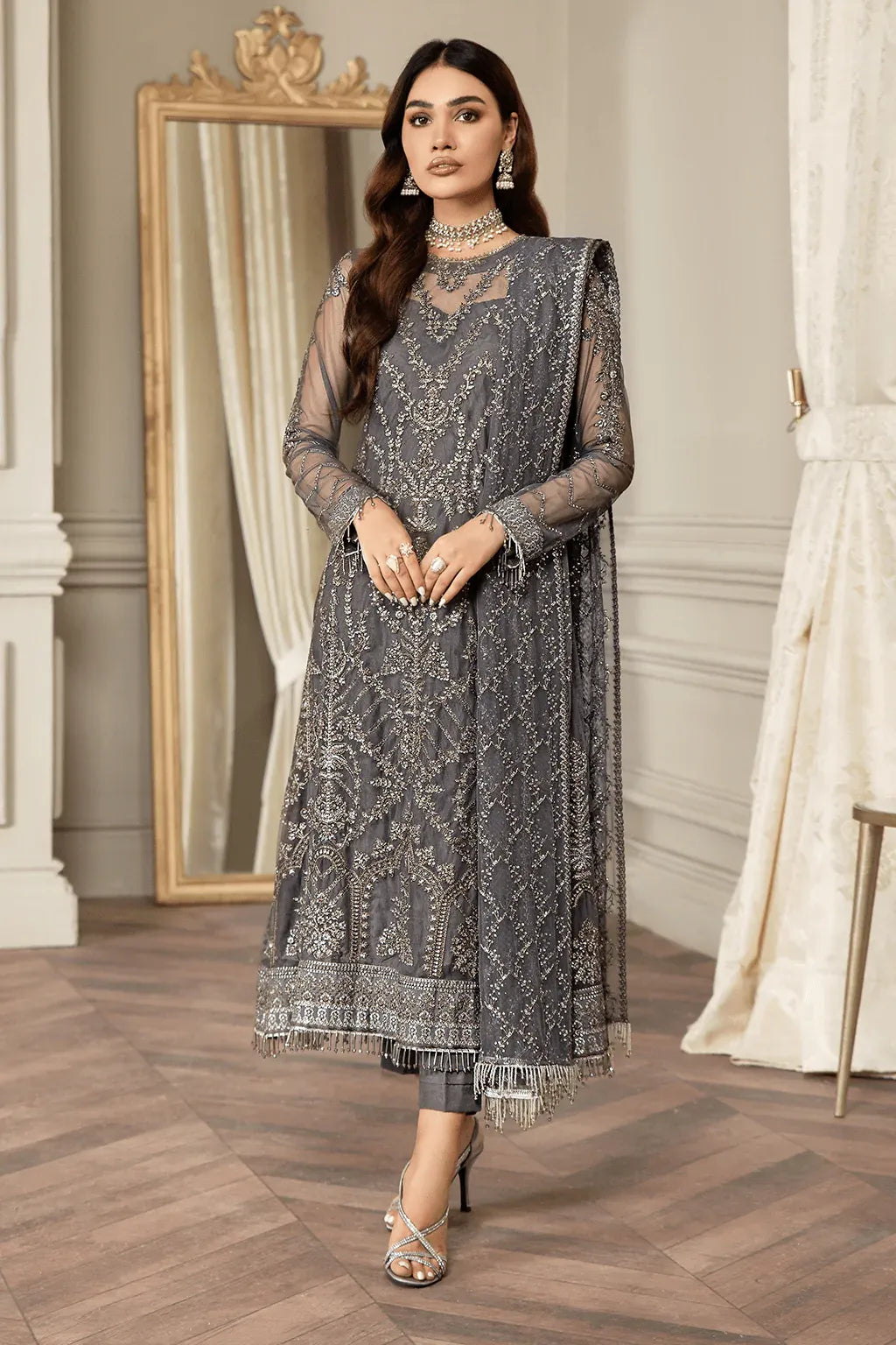 Zarif | Mehroz Formals | Storm Grey by Zarif - Designer Dress - Type: Formal - Available at Sana Yasir - 100% Original