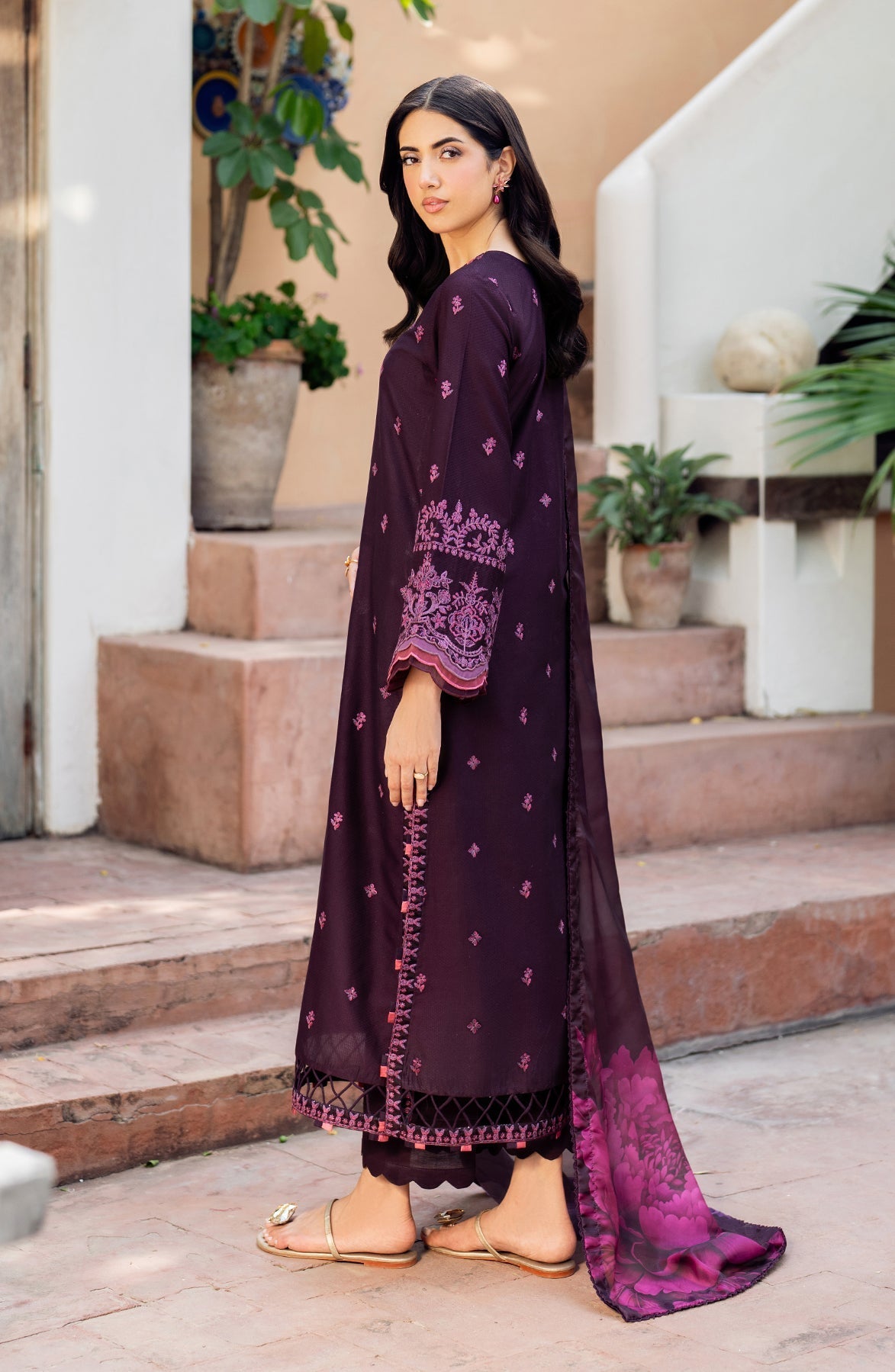 Zarif | Nura Textured Lawn 25 | FAHA by Zarif - Designer Dress - Type: Ladies Clothes - Available at Sana Yasir - 100% Original