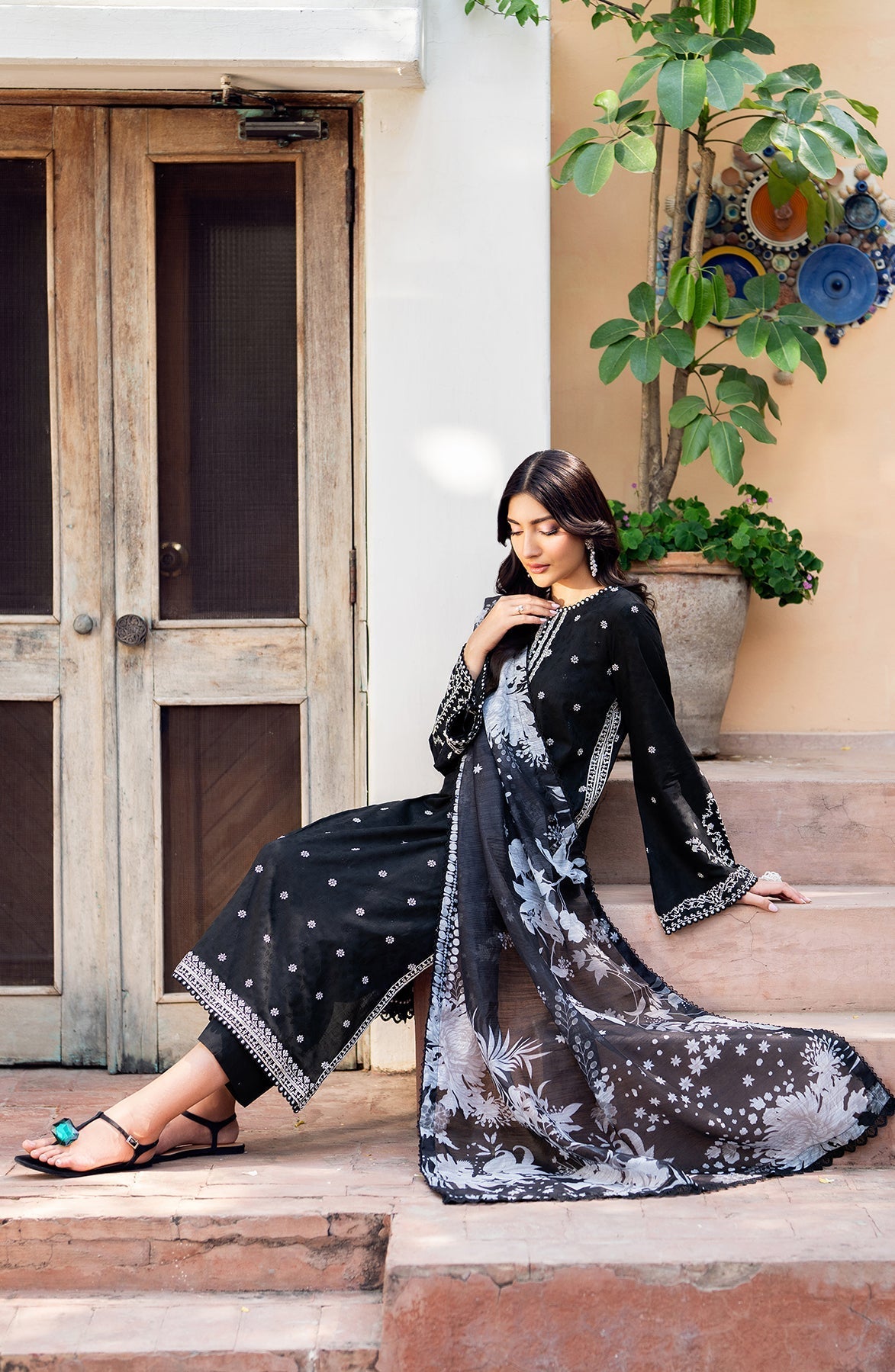 Zarif | Nura Textured Lawn 25 |  MILHA by Zarif - Designer Dress - Type: Ladies Clothes - Available at Sana Yasir - 100% Original