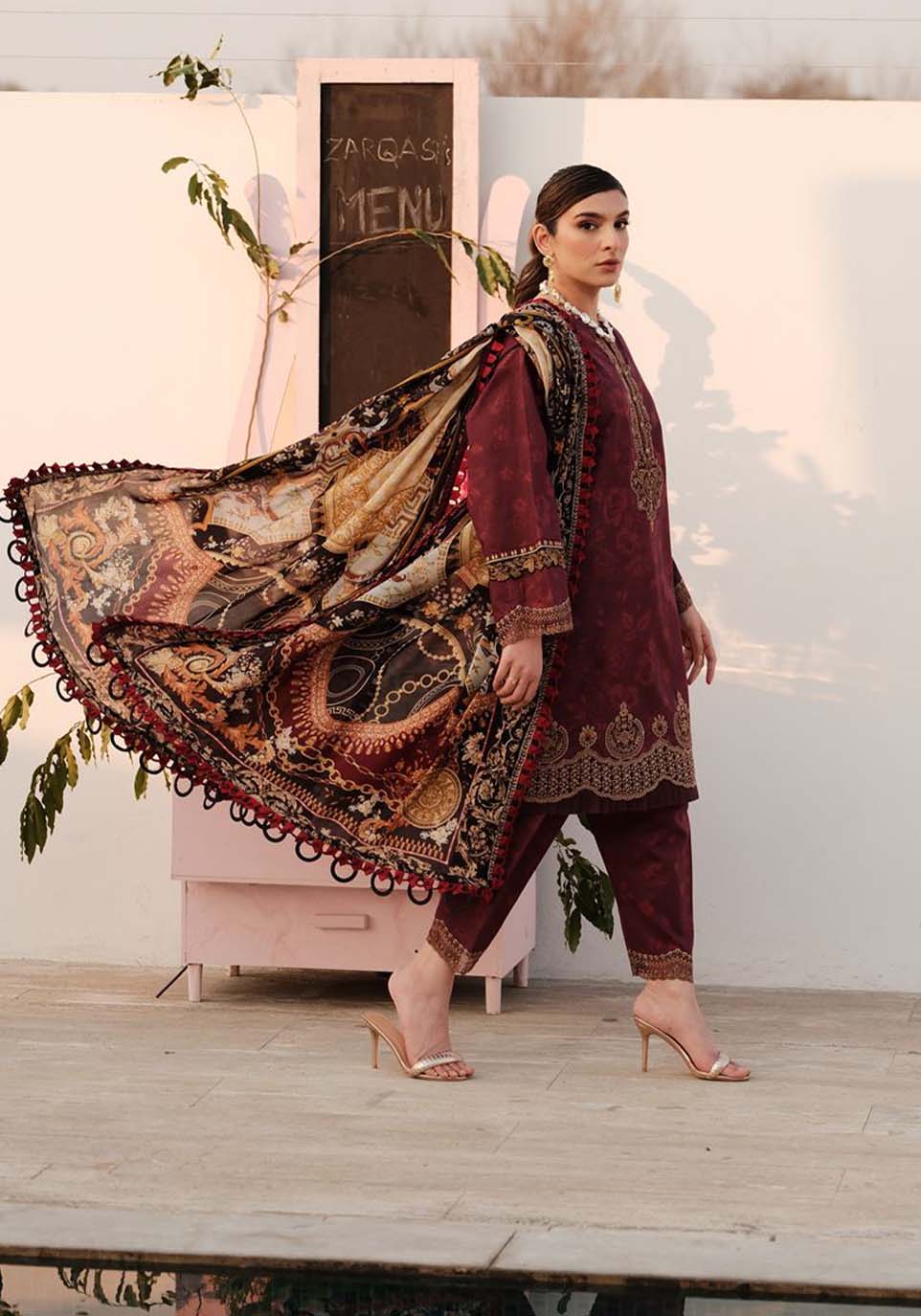 Zarqash | Luxe Lawn 24 | ZQ 6 by Zarqash - Designer Dress - Type: Luxury - Available at Sana Yasir - 100% Original