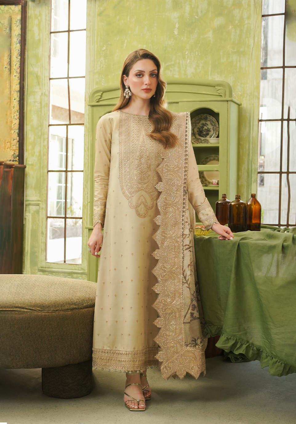 Zarqash | Tresor Luxury Lawn 24 | ZQT 0010 ALISA by Zarqash - Designer Dress - Type: Luxury - Available at Sana Yasir - 100% Original