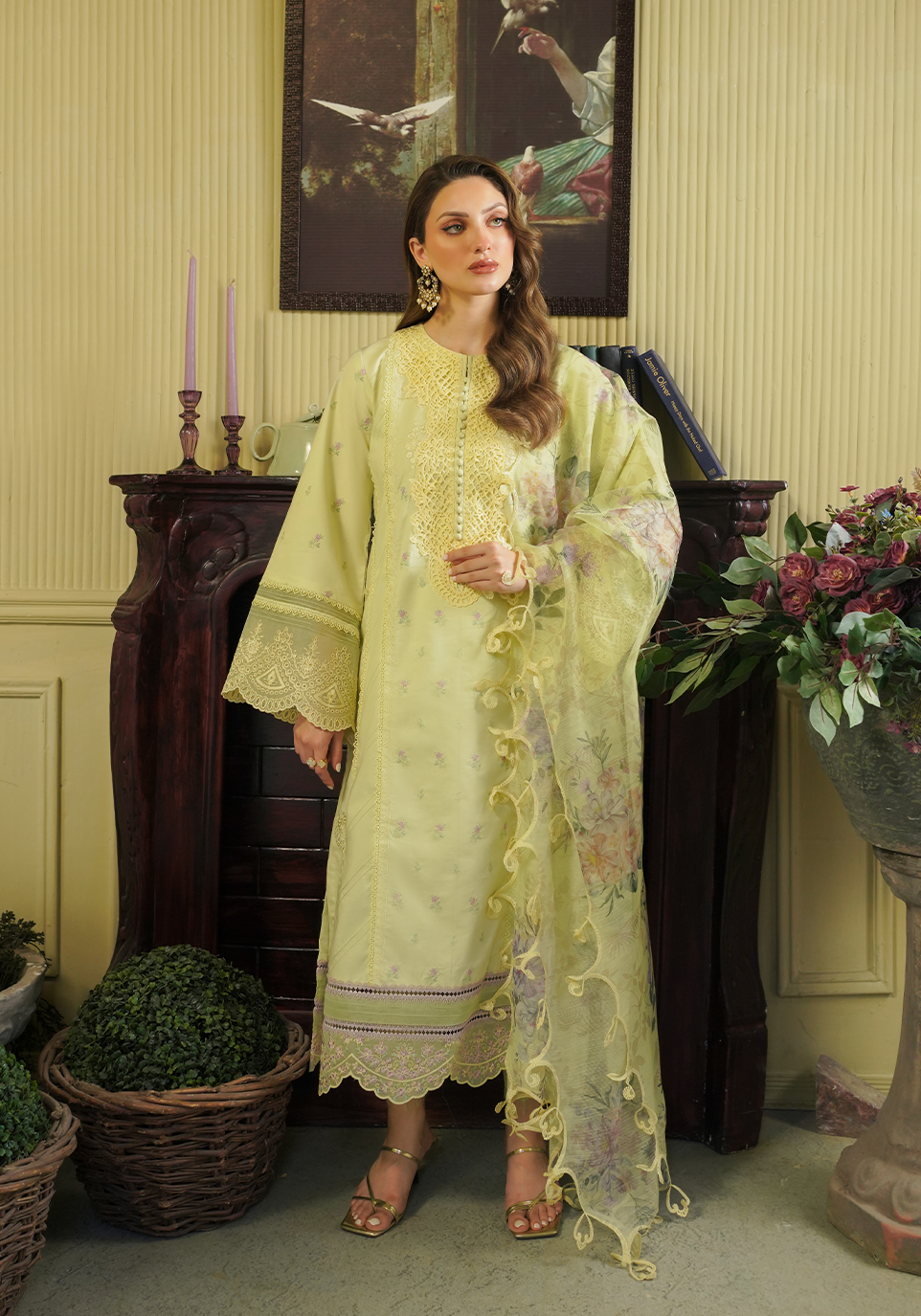 Zarqash | Tresor Luxury Lawn 24 | ZQT 008 PRIMROSE by Zarqash - Designer Dress - Type: Luxury - Available at Sana Yasir - 100% Original