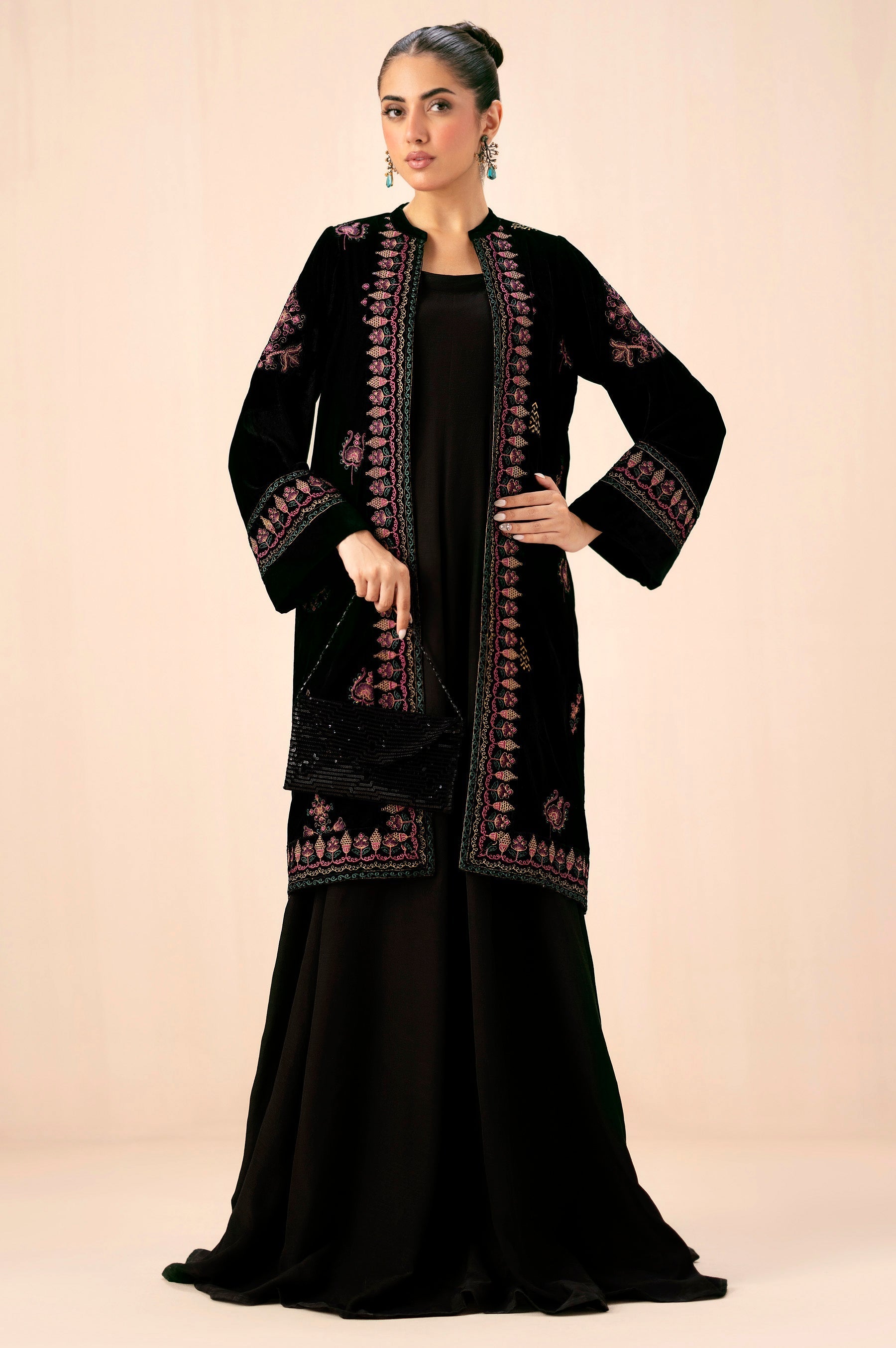 Zeen | Winter Collection | Velvet Jacket 03 by Zeen - Designer Dress - Type: Ladies Clothes - Available at Sana Yasir - 100% Original