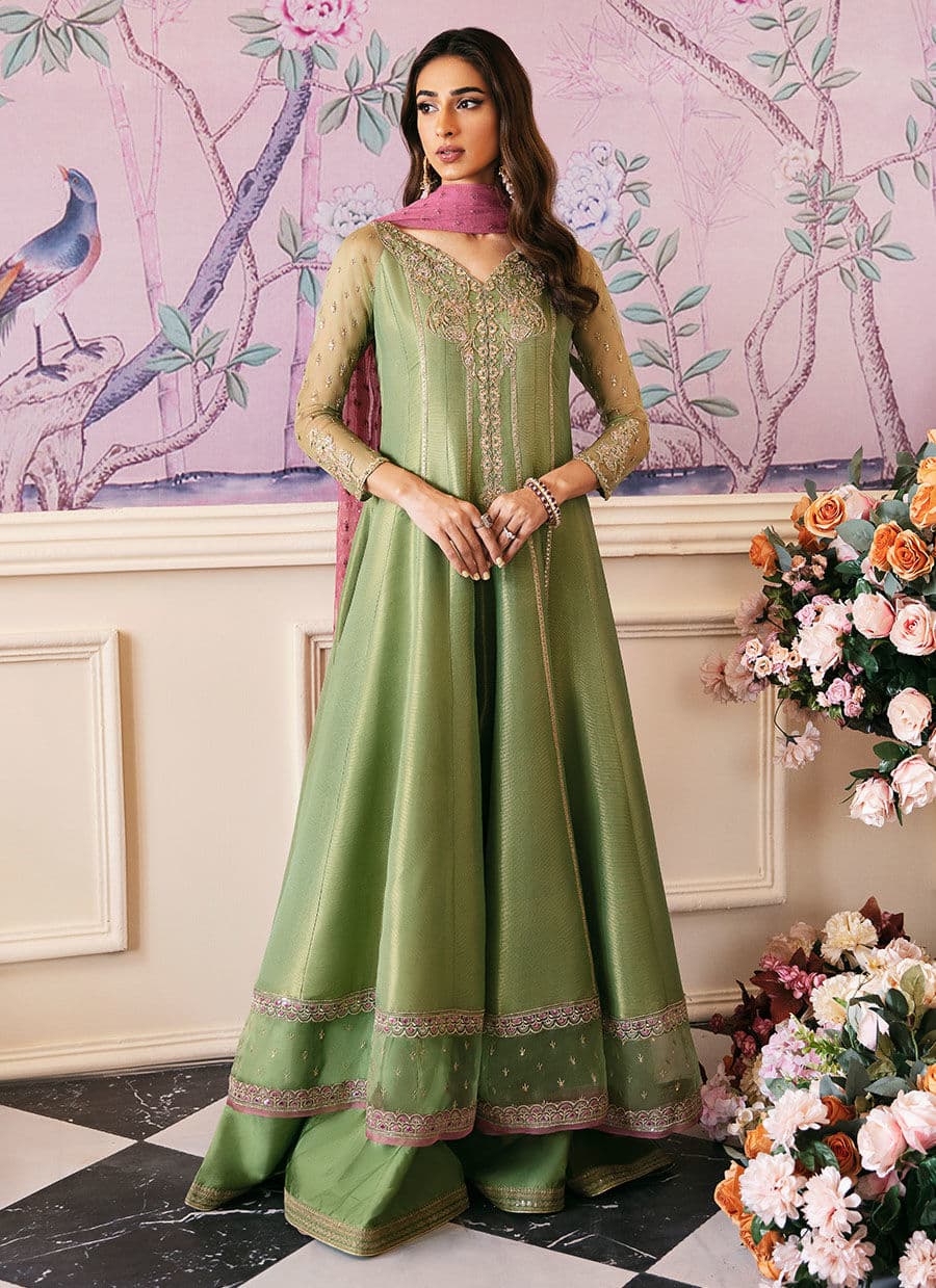 Farah Talib Aziz | Mayna Festive Luxe | ANISA APPLE GREEN by Farah Talib Aziz - Designer Dress - Type: Bridal - Available at Sana Yasir - 100% Original